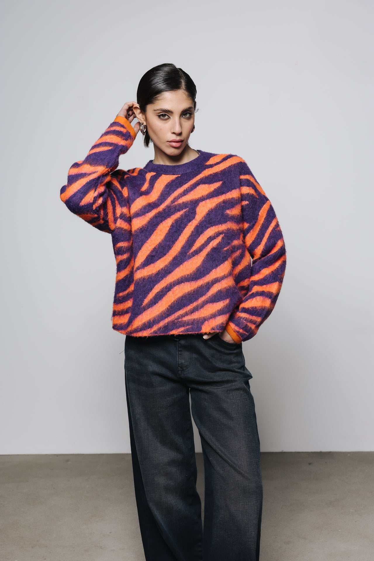 

Jersey de jacquard Mujer Parisi Zebra orange / purple | Freeman T. Porter
