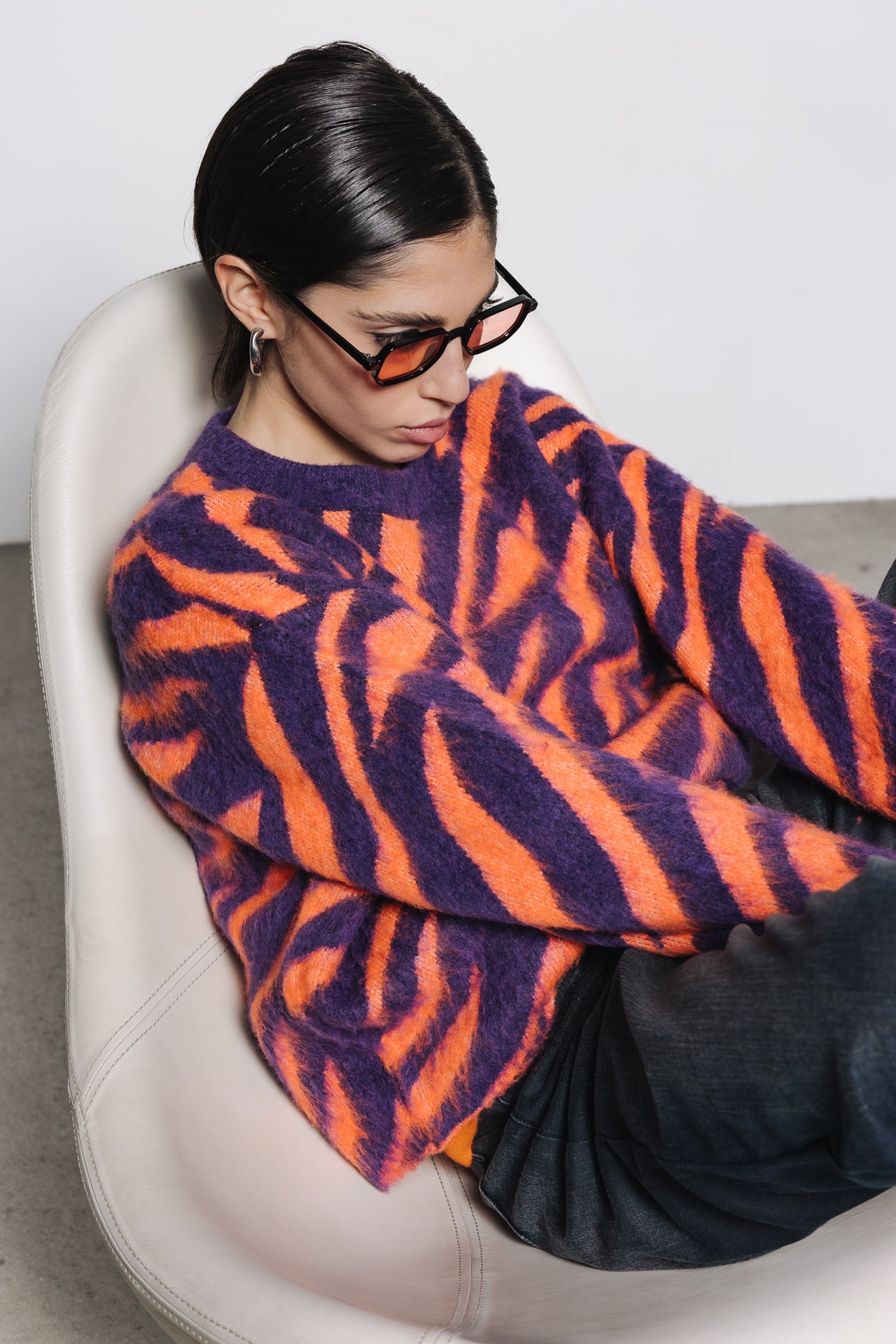 

Jersey de jacquard Mujer Parisi Zebra orange / purple | Freeman T. Porter