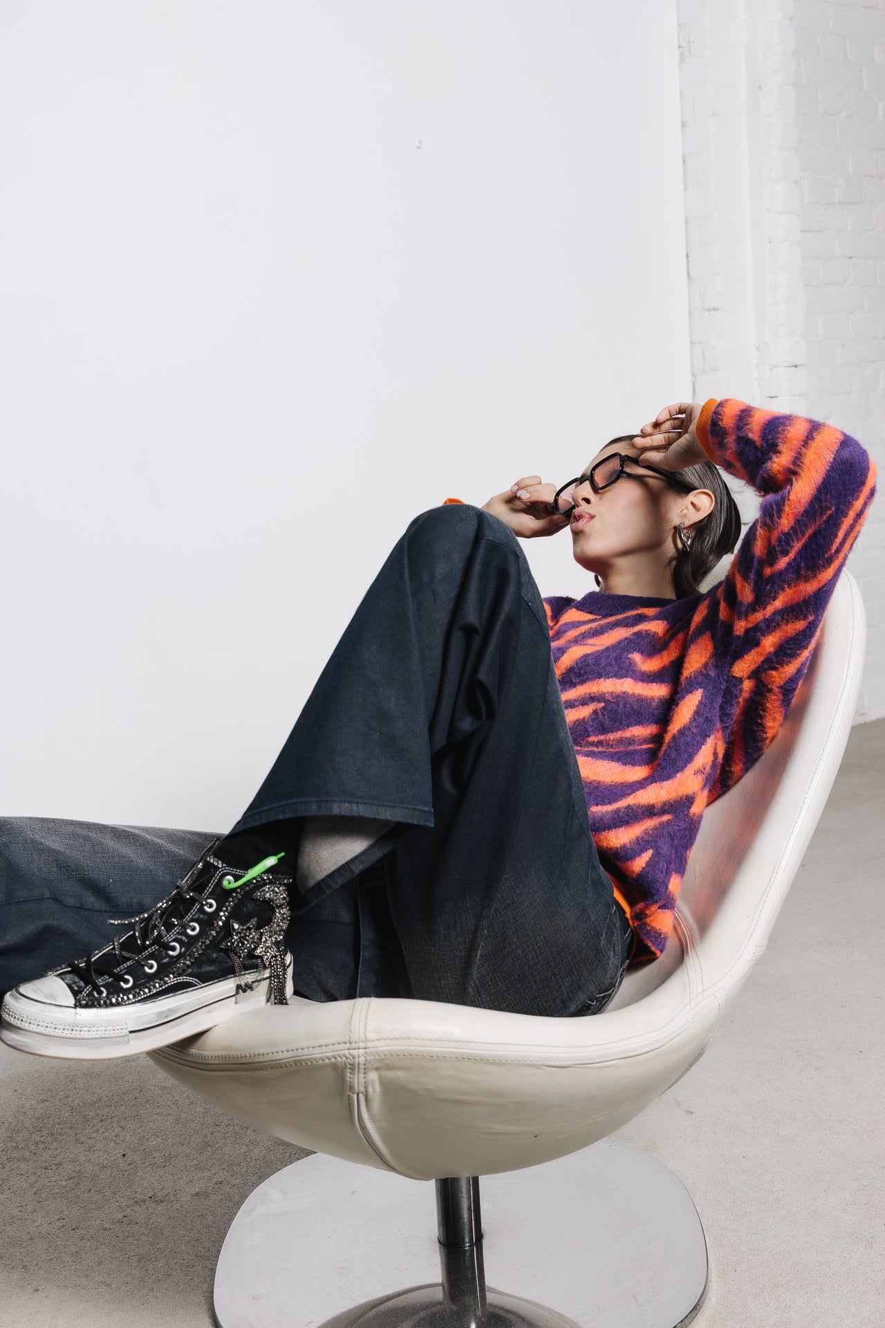 

Jersey de jacquard Mujer Parisi Zebra orange / purple | Freeman T. Porter