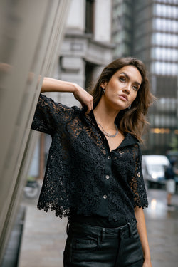 

Spitzenbluse Damen Choko Lace black | Freeman T. Porter