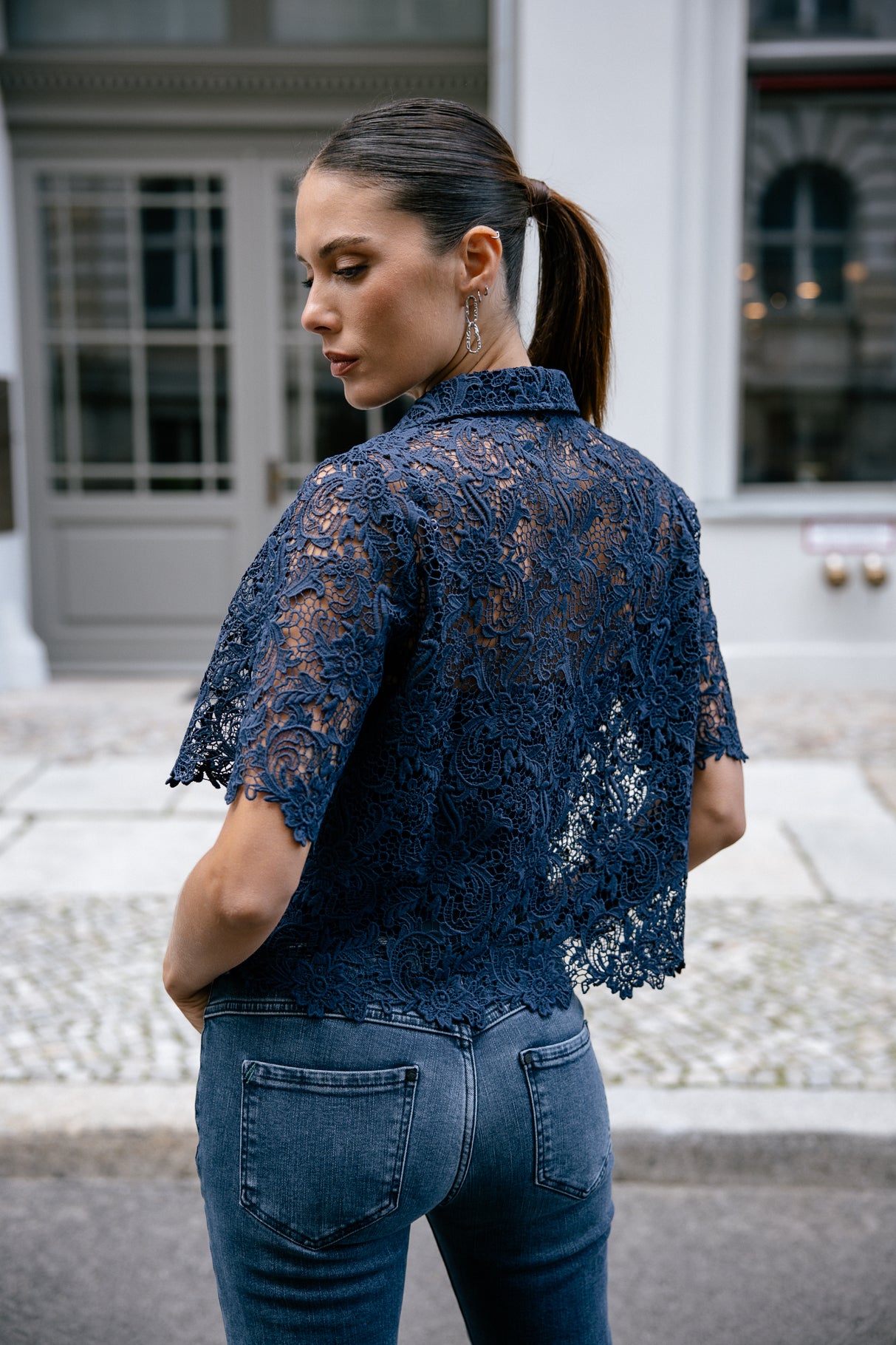 

Chemise en dentelle Femme Choko Lace black iris | Freeman T. Porter