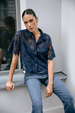 

Spitzenbluse Damen Choko Lace black iris | Freeman T. Porter