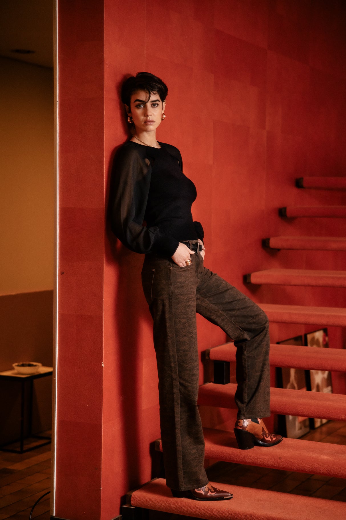 

Pull ajusté et manches vaporeuses Femme Paulino black | Freeman T. Porter