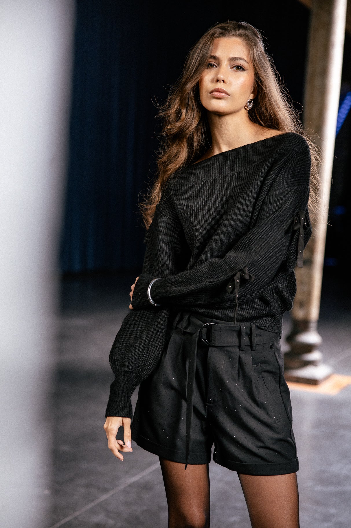 
              

Sweater with knotted sleeves Women Paxo Rib black | Freeman T. Porter
            