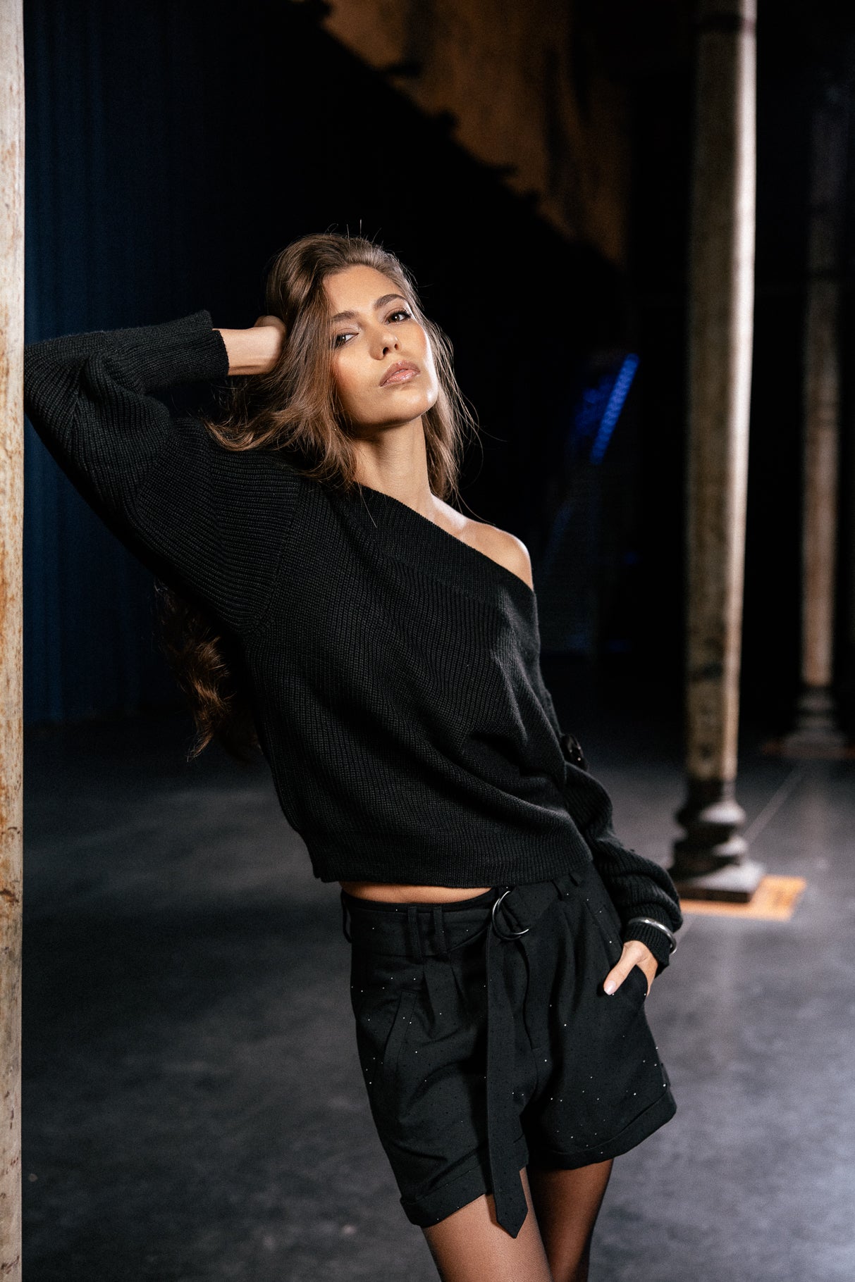 

Sweater with knotted sleeves Women Paxo Rib black | Freeman T. Porter