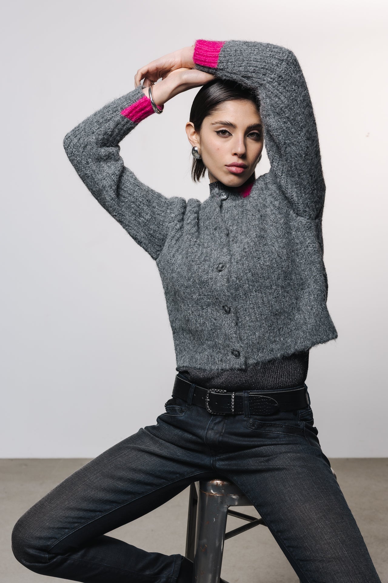 

Cardigan  Femme Pace grey / pink | Freeman T. Porter