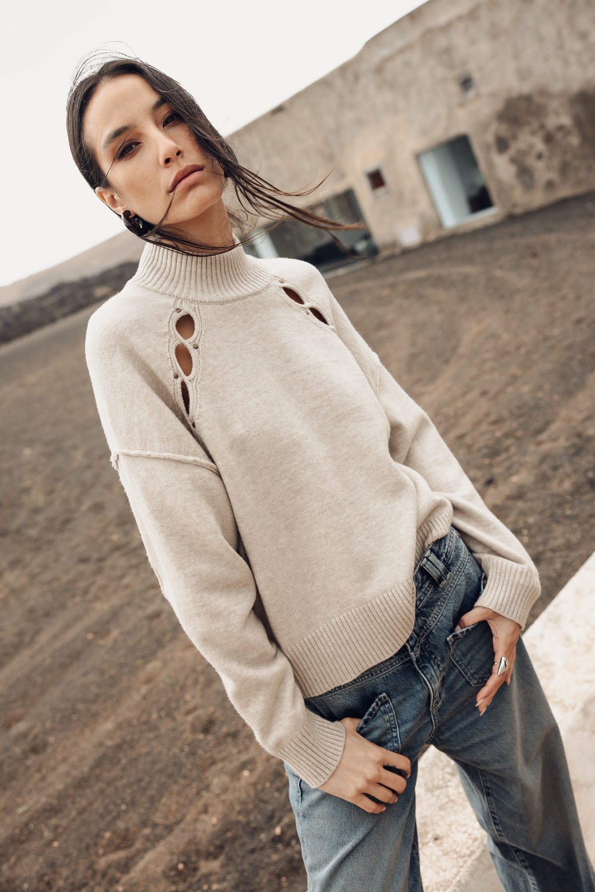 

Camisola de gola alta Mulher Raphy beige melange | Freeman T. Porter