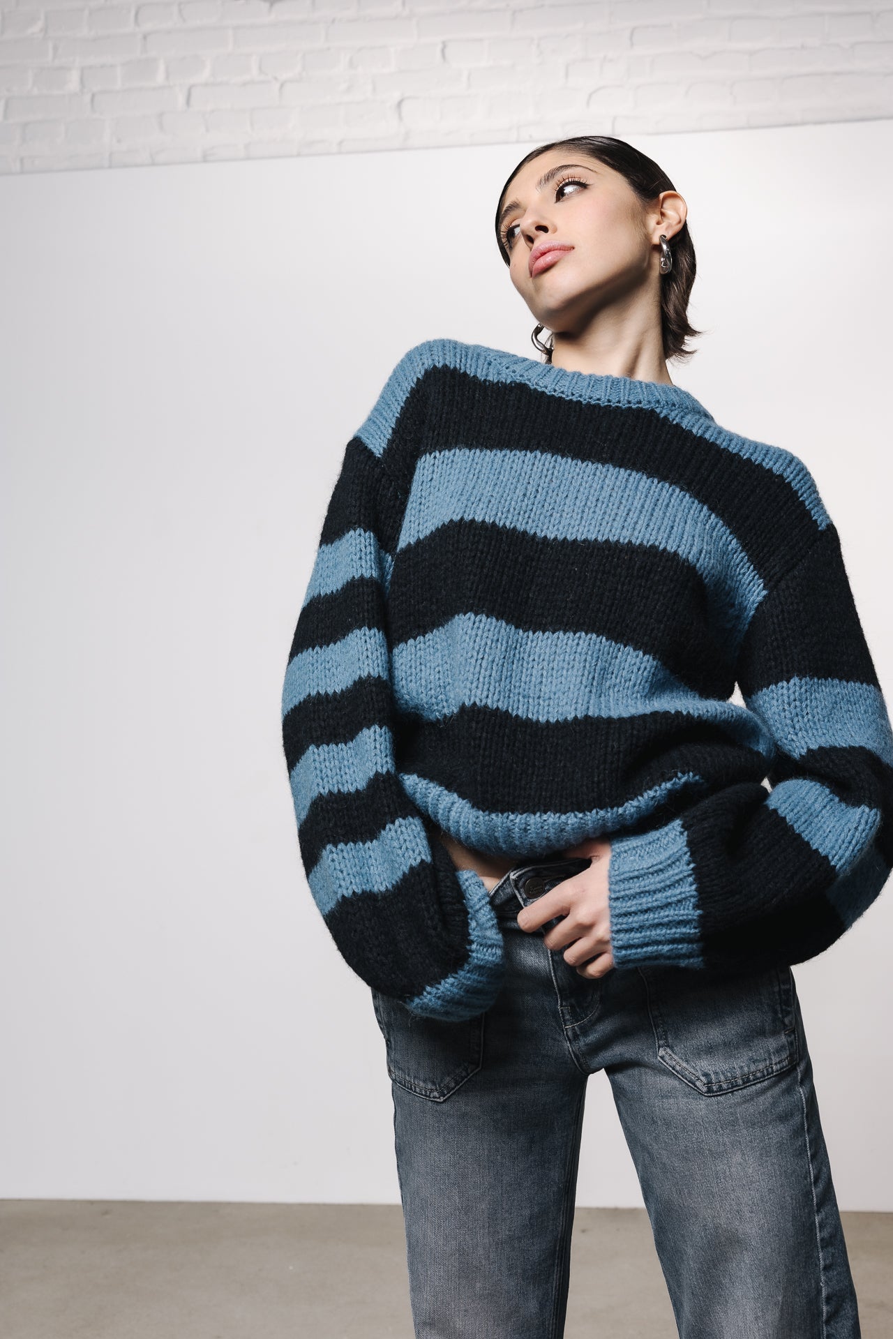 

Jersey de mohair a rayas Mujer Panko black / blue | Freeman T. Porter