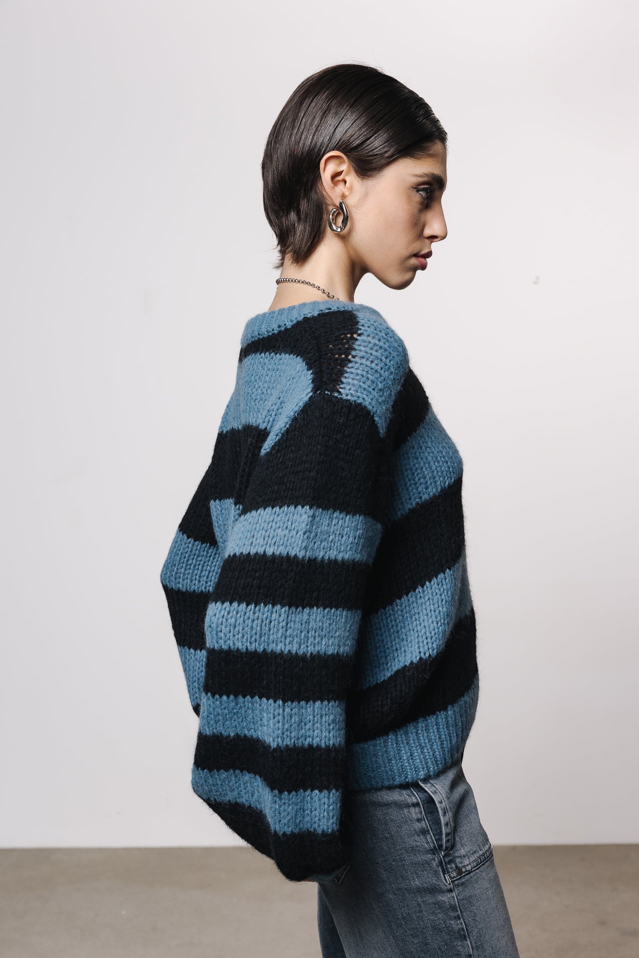 

Jersey de mohair a rayas Mujer Panko black / blue | Freeman T. Porter