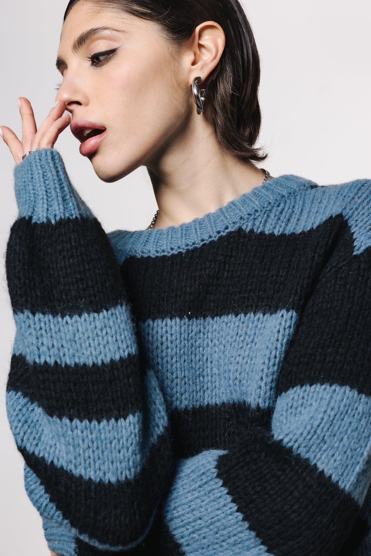 

Jersey de mohair a rayas Mujer Panko black / blue | Freeman T. Porter