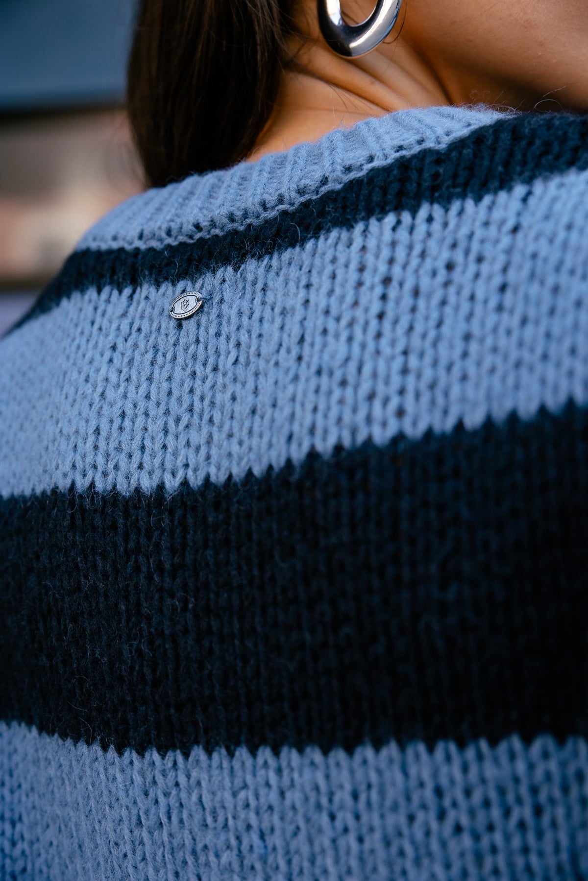 

Jersey de mohair a rayas Mujer Panko black / blue | Freeman T. Porter