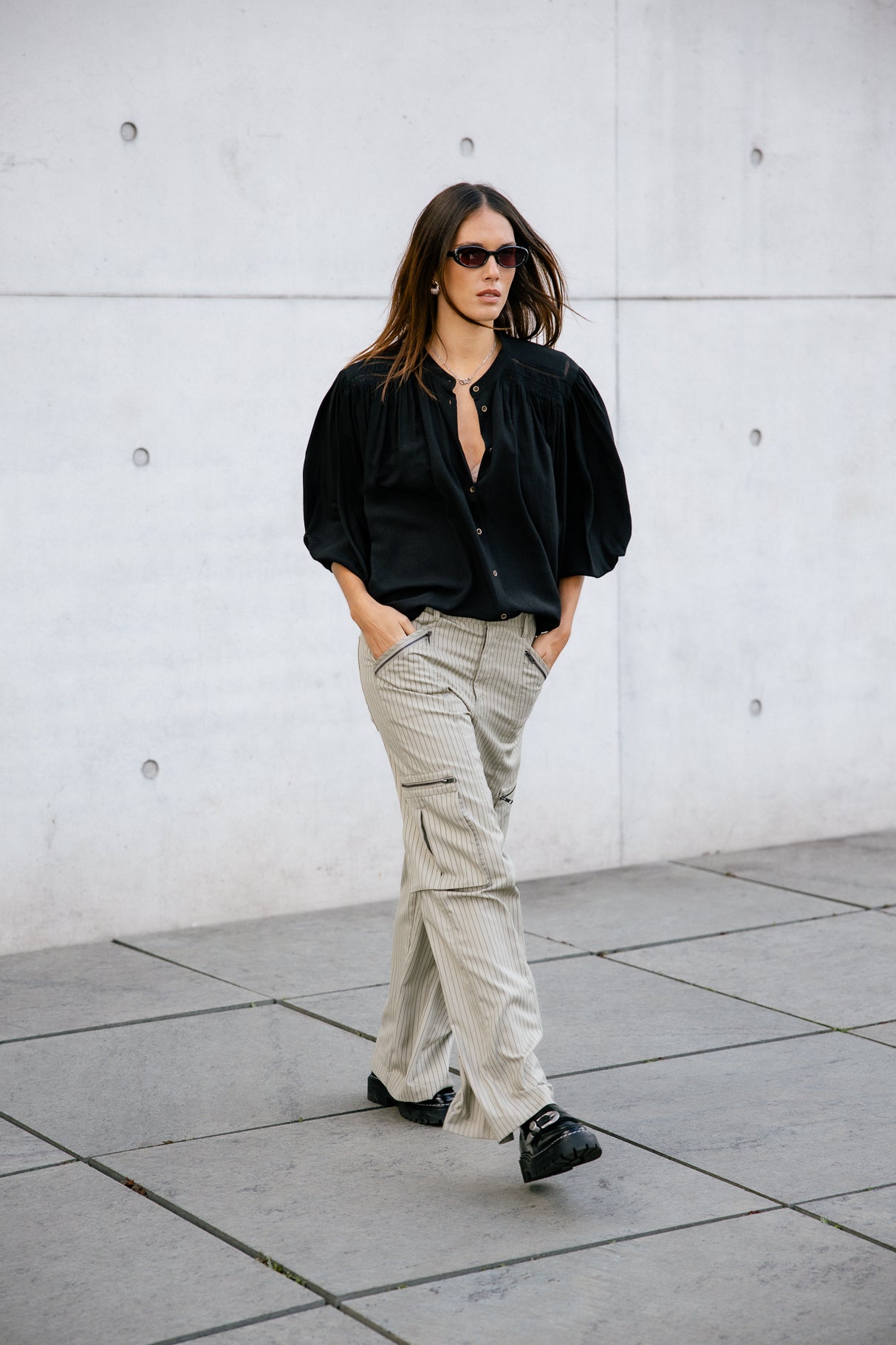 

Blouse brillante Mujer Belly Magic Sky black | Freeman T. Porter