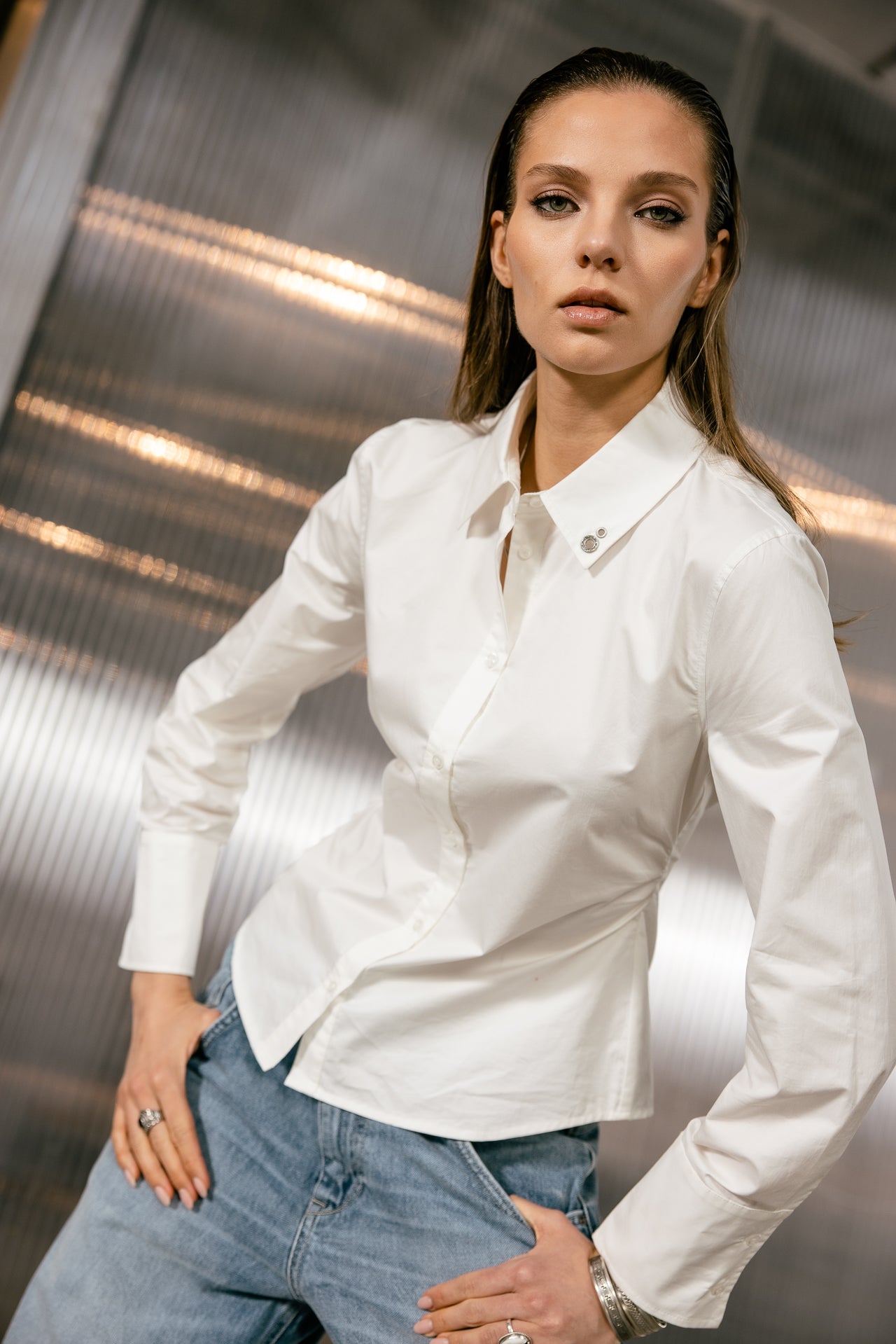 

Tailliertes Hemd Damen Celso white | Freeman T. Porter