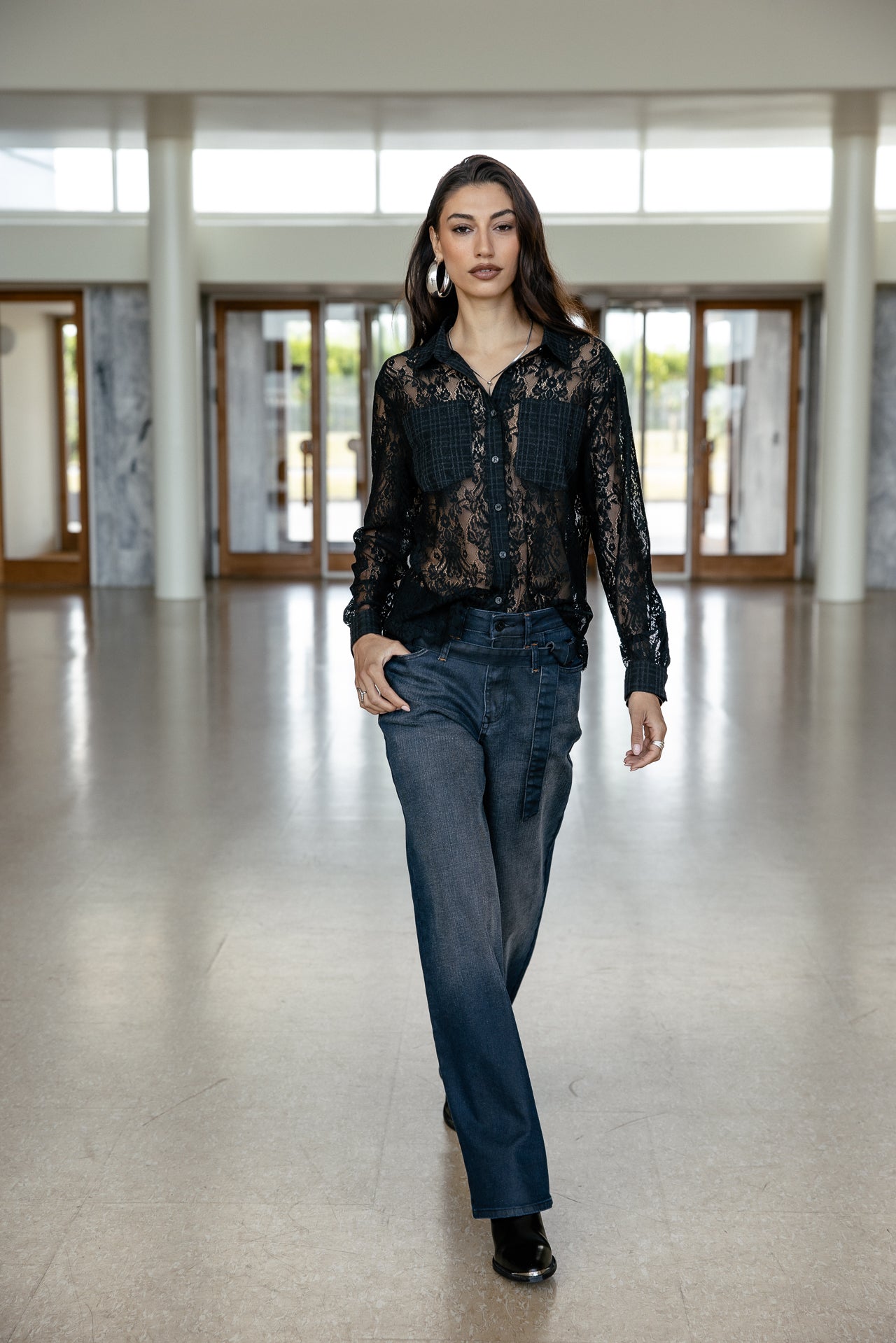 

Chemise en dentelle Femme Consuelo Lace black | Freeman T. Porter
