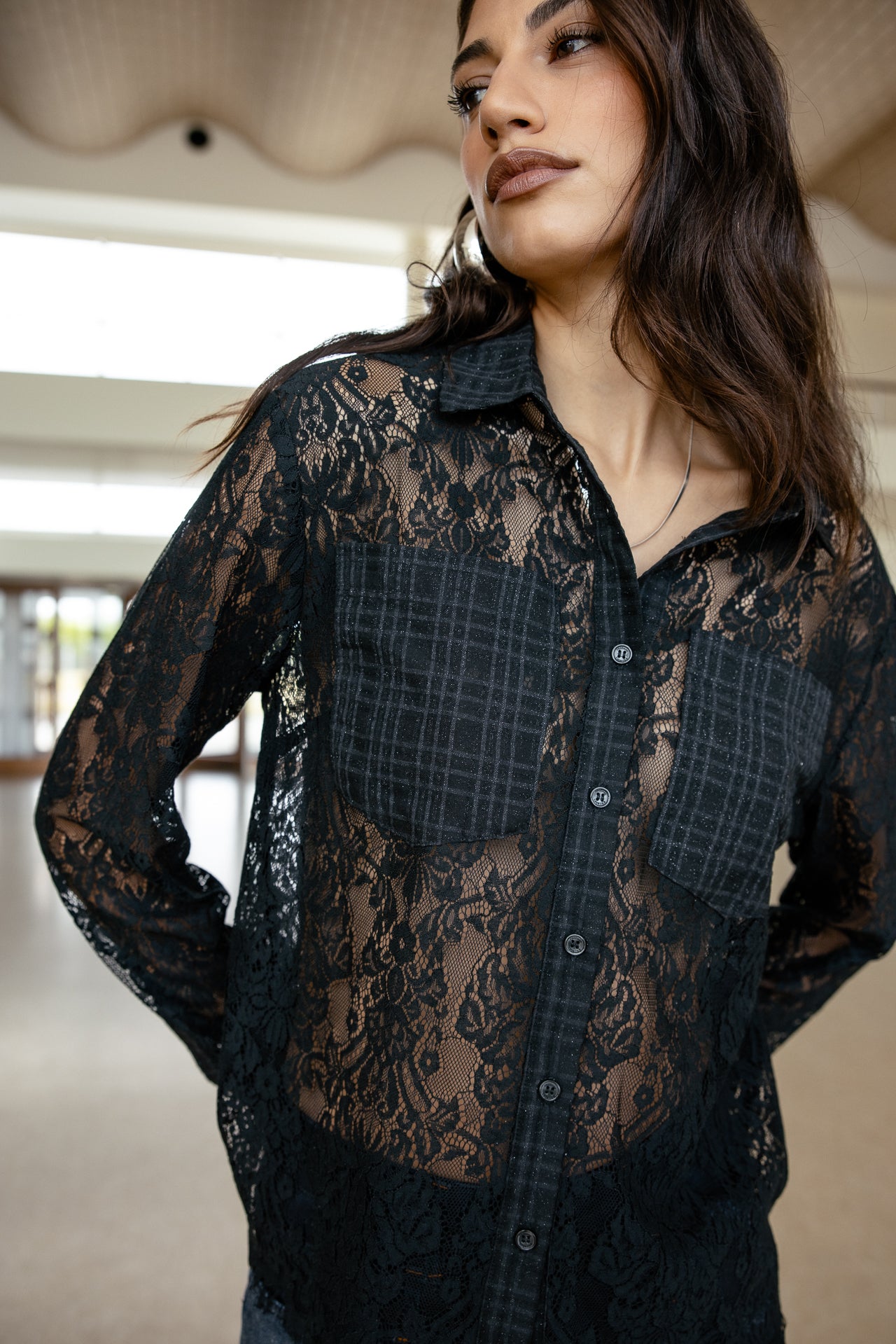 

Chemise en dentelle Femme Consuelo Lace black | Freeman T. Porter