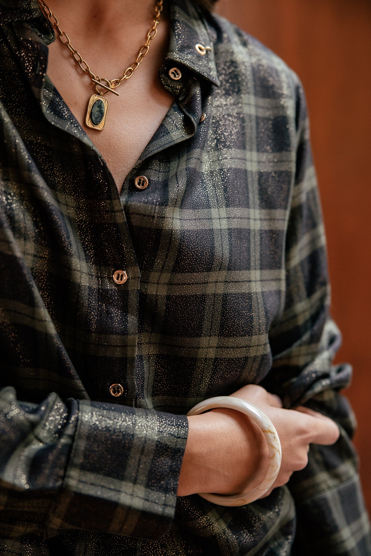   
            

Chemise fluide avec lurex Femme Carryl Glow khaki | Freeman T. Porter
          