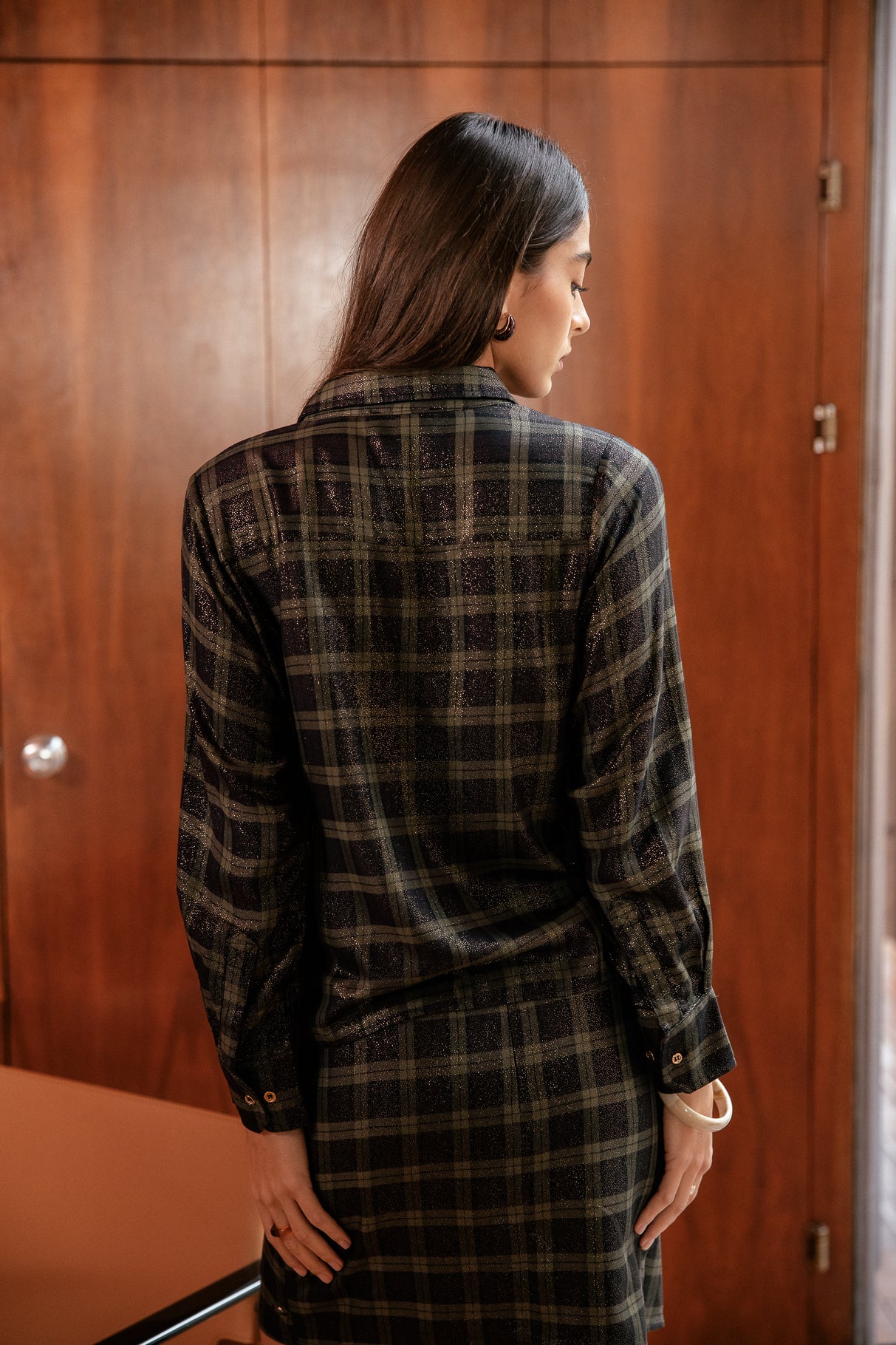 

Chemise fluide avec lurex Femme Carryl Glow khaki | Freeman T. Porter