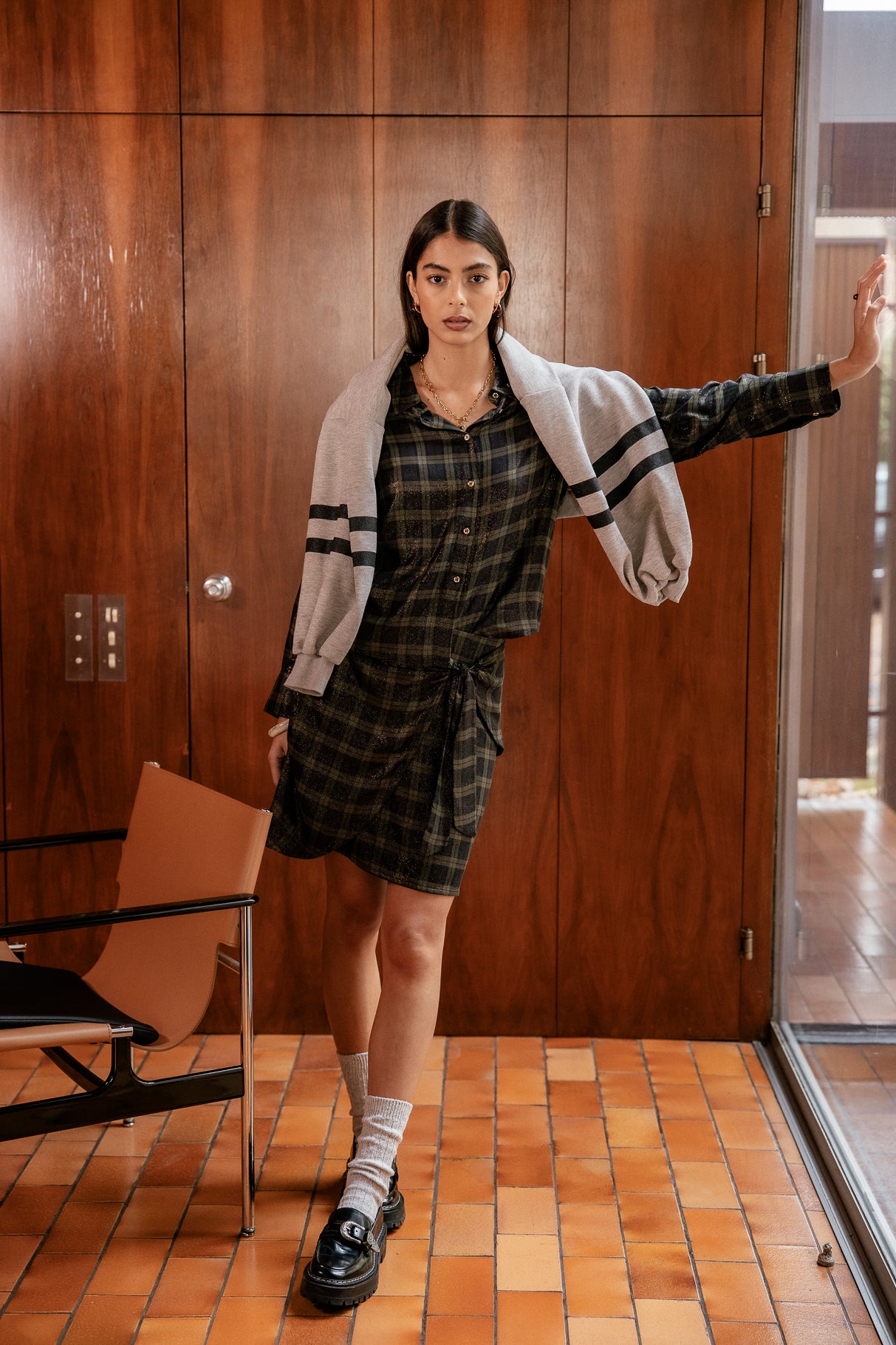 

Chemise fluide avec lurex Femme Carryl Glow khaki | Freeman T. Porter