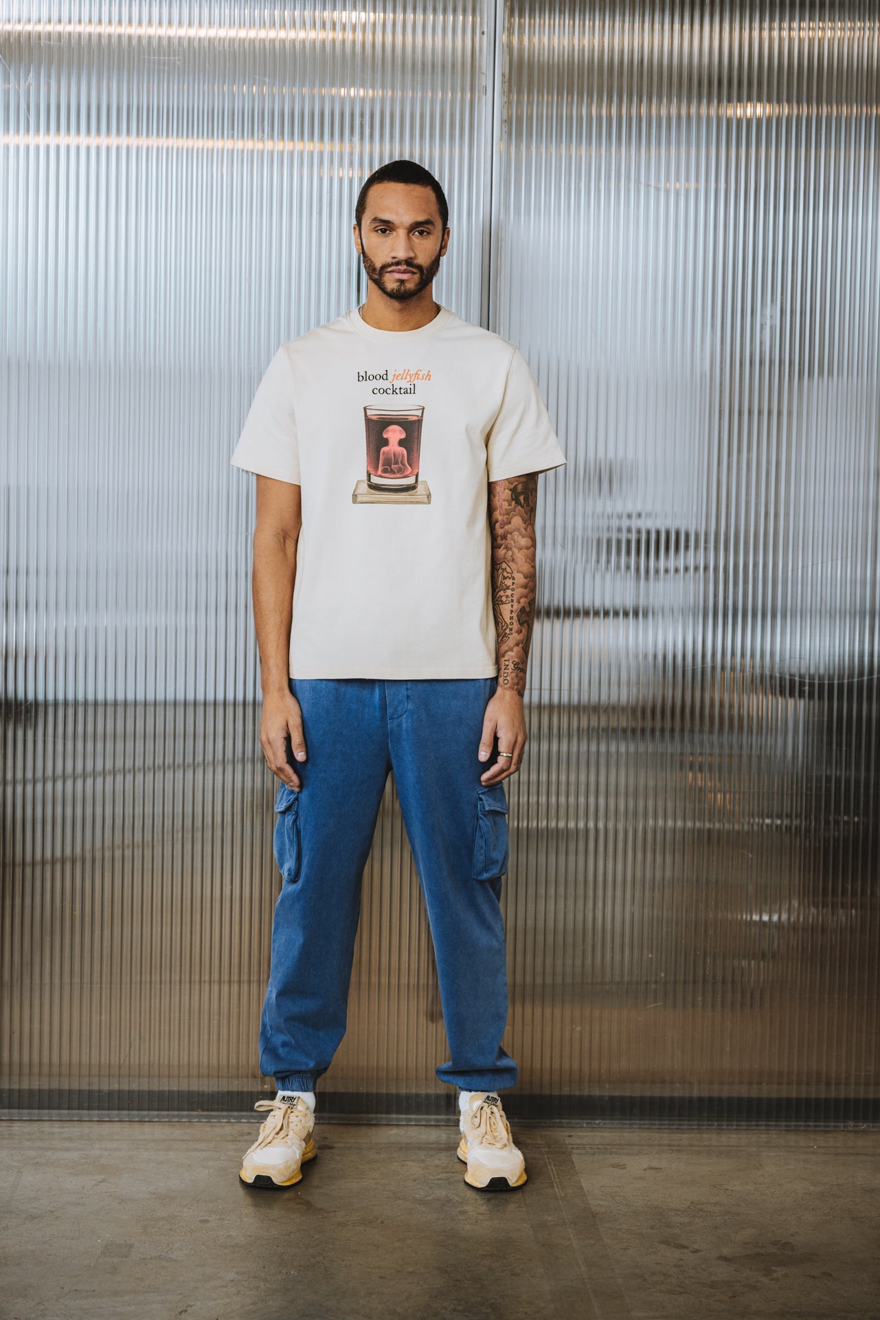 

Gerades T-Shirt Herren Chuck Cocktail beige | Freeman T. Porter