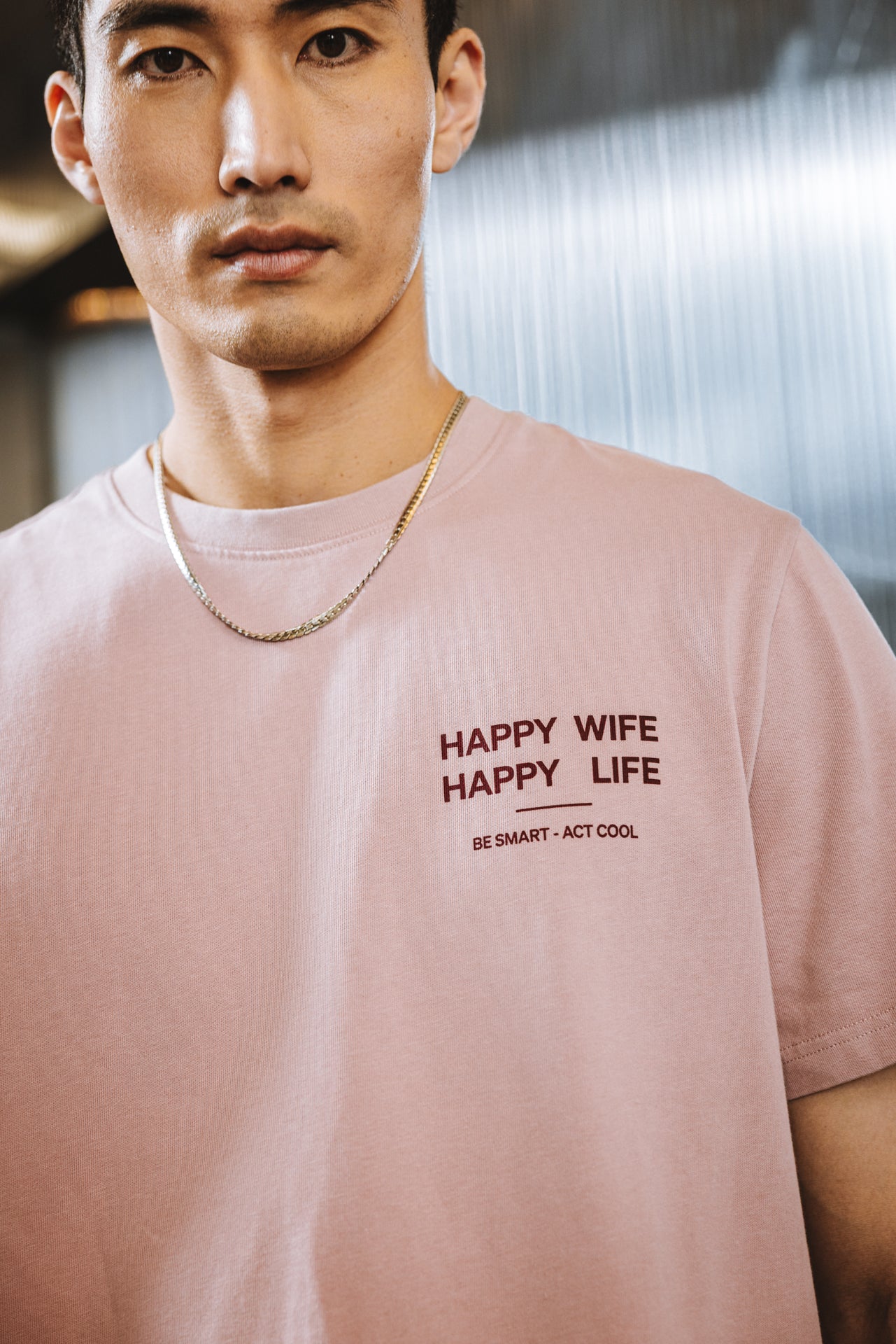 

Straight fit T-shirt Men Chuck Happy Wife light rose | Freeman T. Porter