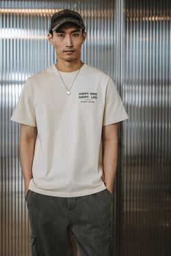 

Gerades T-Shirt Herren Chuck Happy Wife beige | Freeman T. Porter