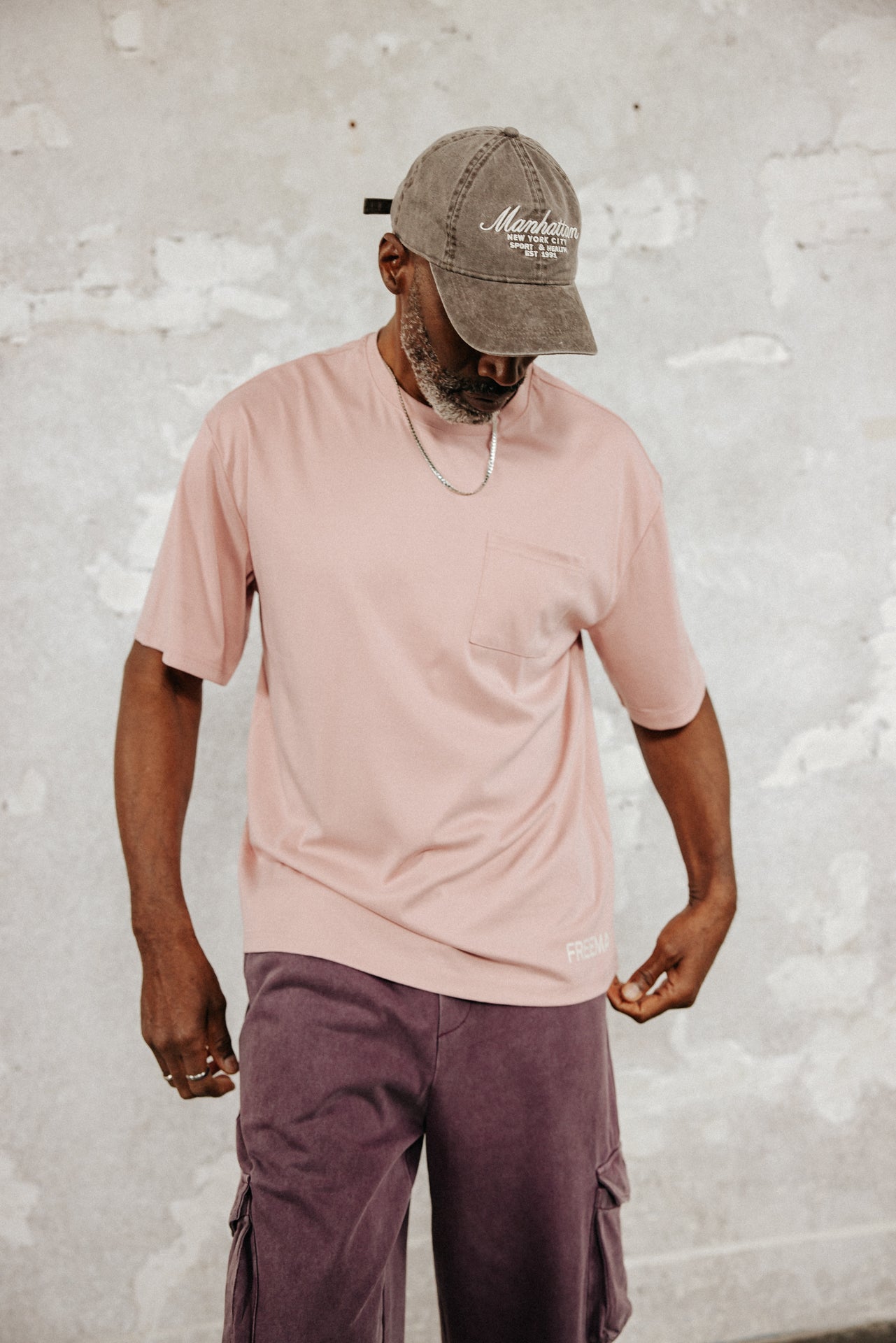 

Straight fit T-shirt Men Chuck Pocket pink | Freeman T. Porter
