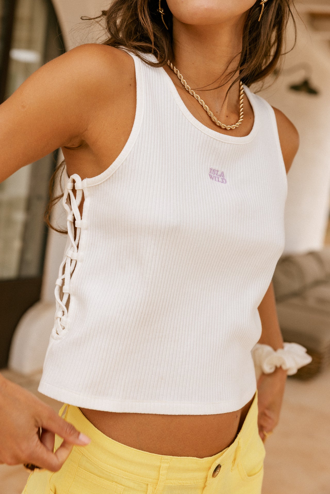

Top de punto Mujer Datta Rib white | Freeman T. Porter