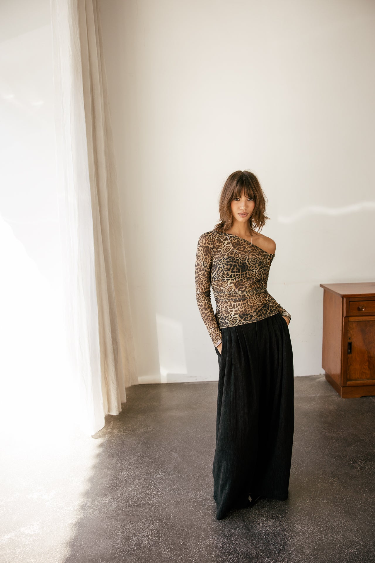 

Langarm-Tülltop mit Print Damen Tapiano Leopard original | Freeman T. Porter