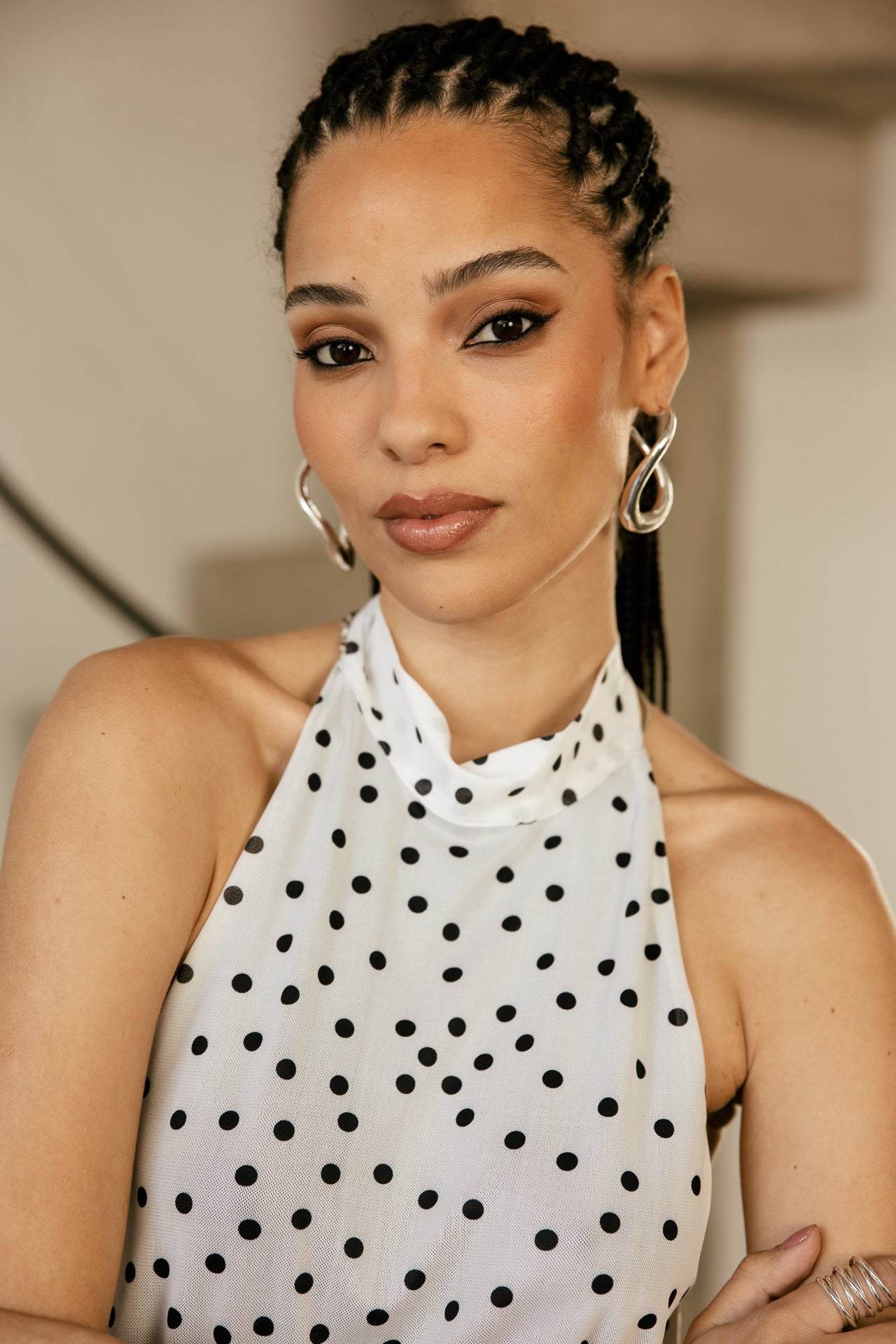 

Top fluide dos nu en tulle à imprimé Femme Taoma Nightout white / black | Freeman T. Porter