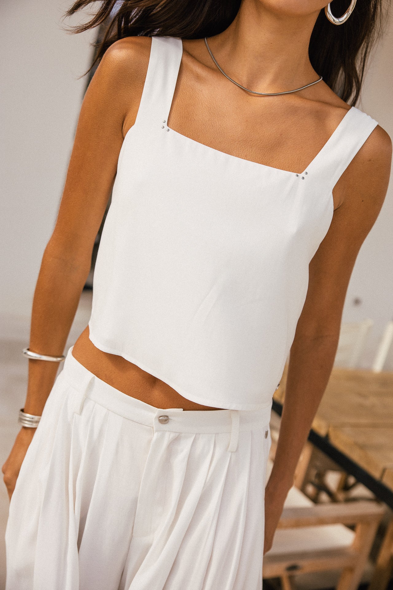   
            

Top débardeur droit crop  Femme Tizio Latino white | Freeman T. Porter
          