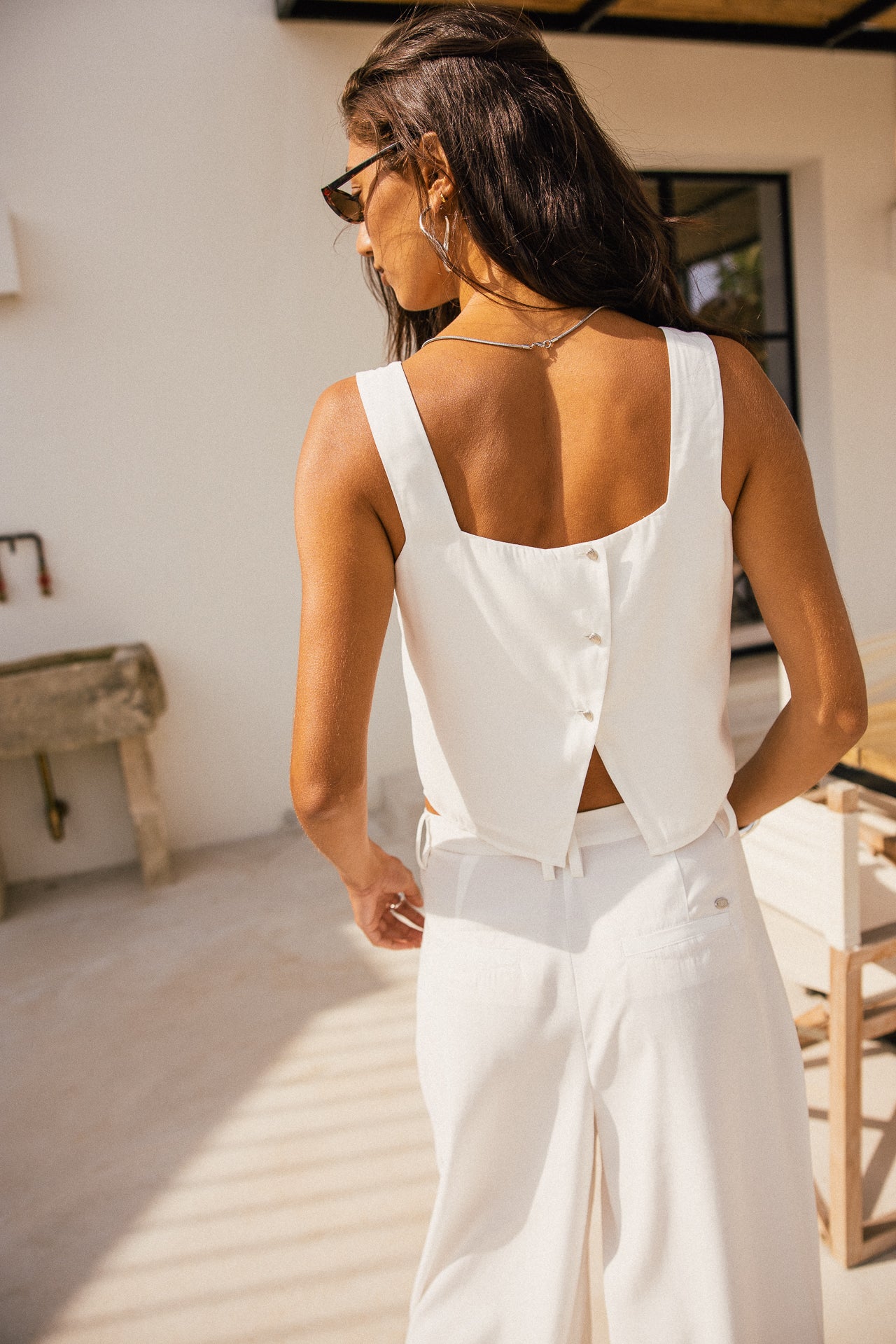 

Top débardeur droit crop  Femme Tizio Latino white | Freeman T. Porter