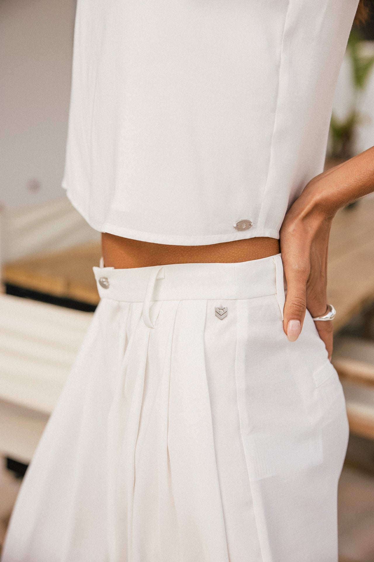 

Top débardeur droit crop  Femme Tizio Latino white | Freeman T. Porter