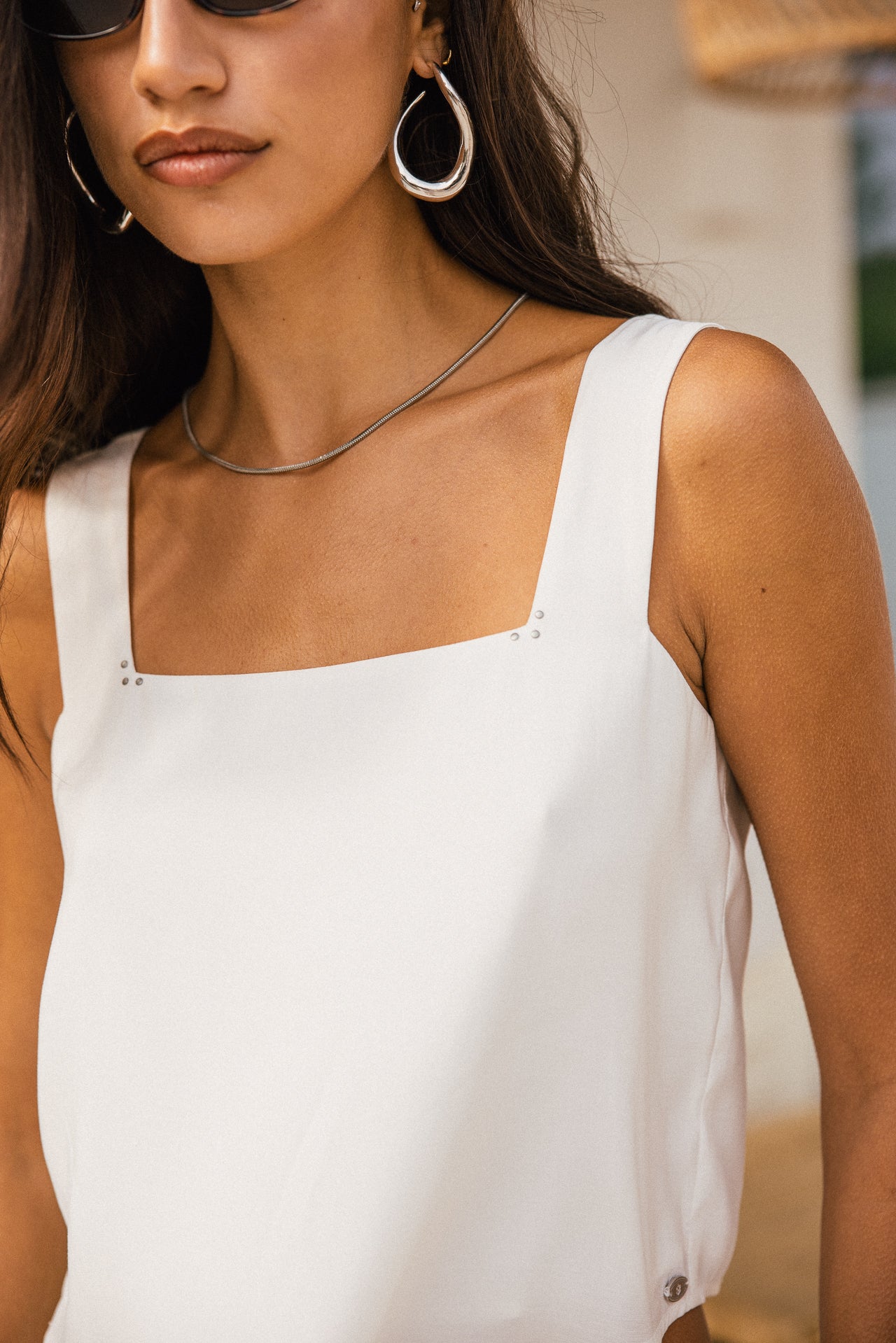 

Top débardeur droit crop  Femme Tizio Latino white | Freeman T. Porter