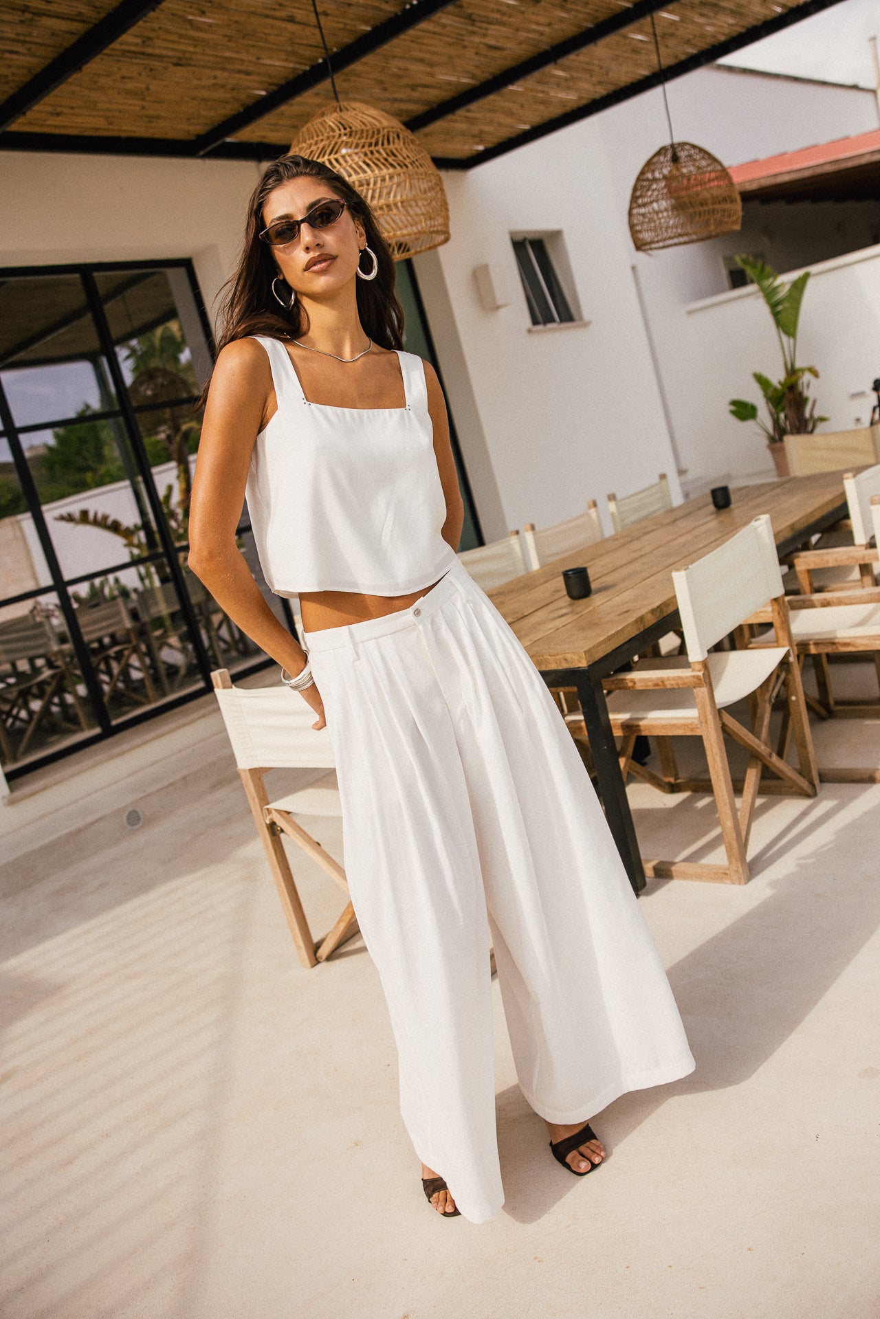 

Top débardeur droit crop  Femme Tizio Latino white | Freeman T. Porter