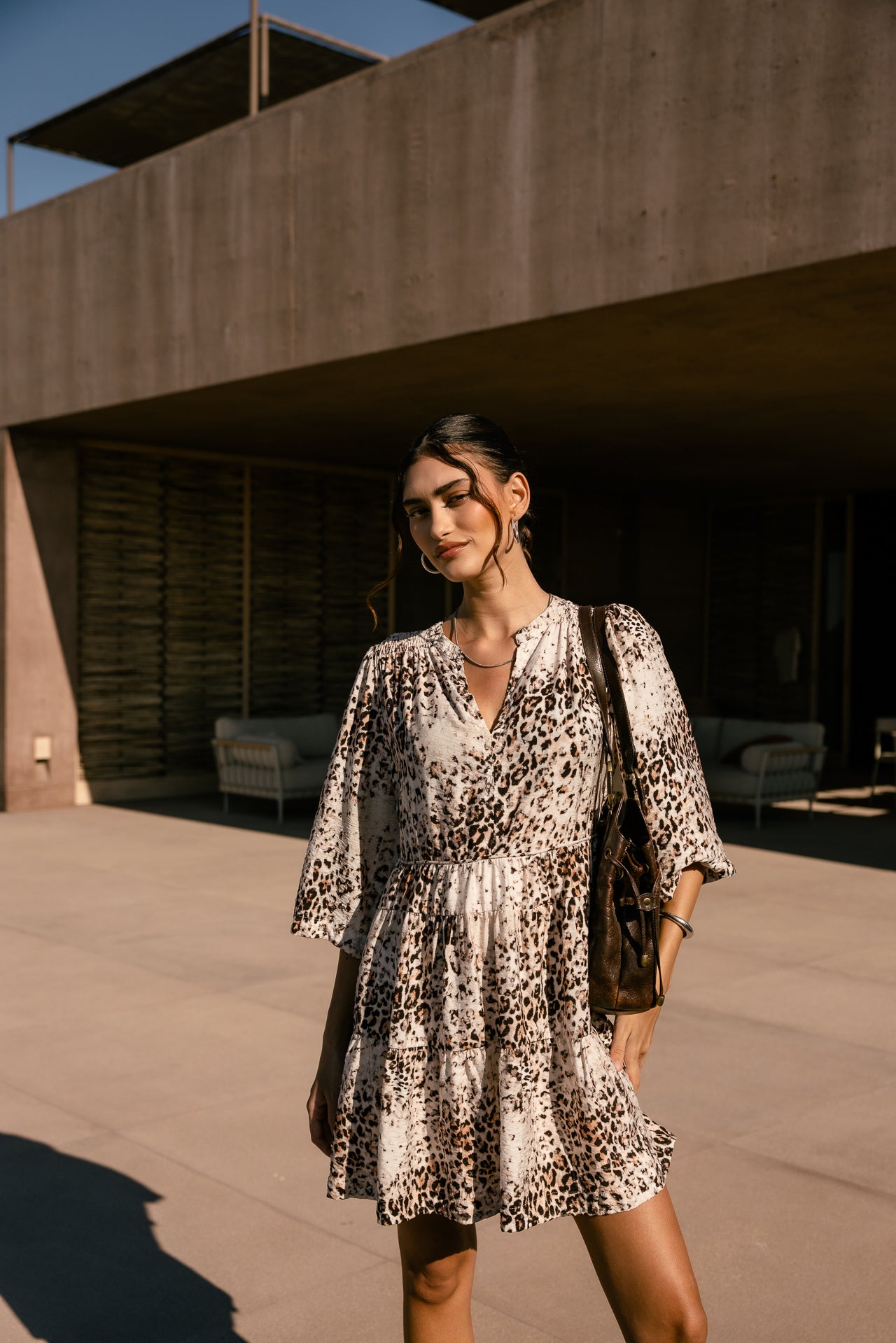 

Robe courte imprimée Femme Reyeline Leo Bleached off white | Freeman T. Porter