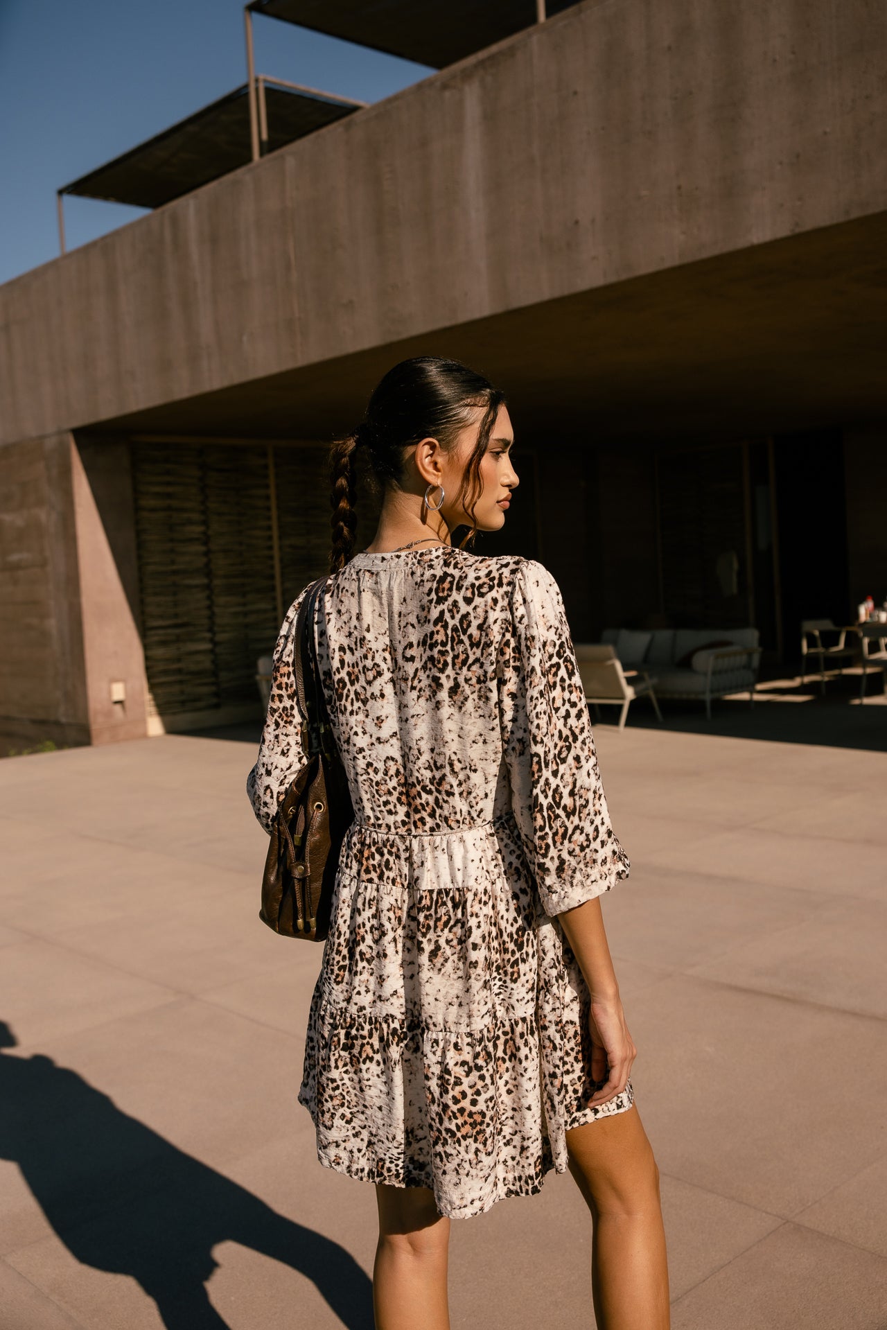 

Robe courte imprimée Femme Reyeline Leo Bleached off white | Freeman T. Porter