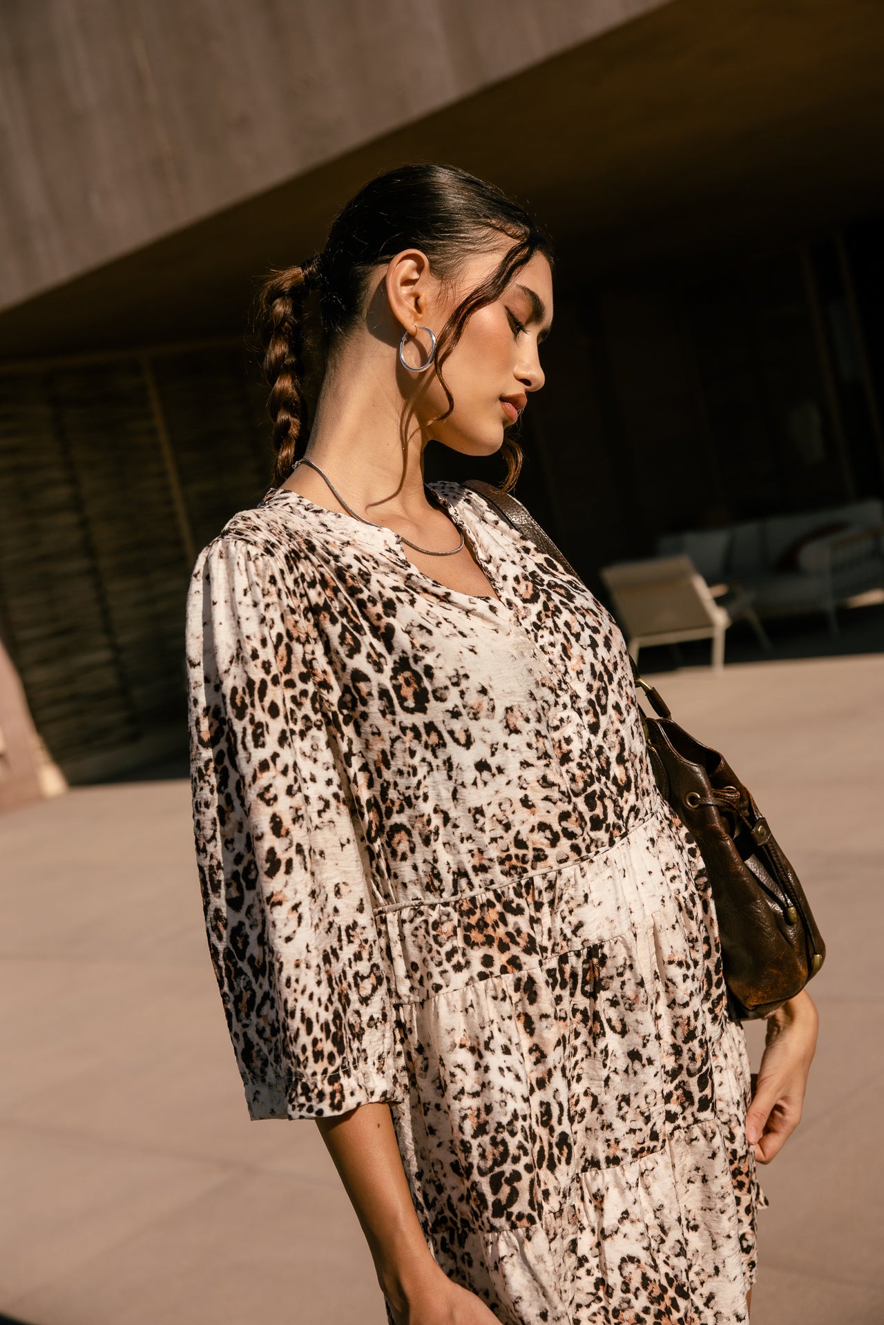 

Robe courte imprimée Femme Reyeline Leo Bleached off white | Freeman T. Porter