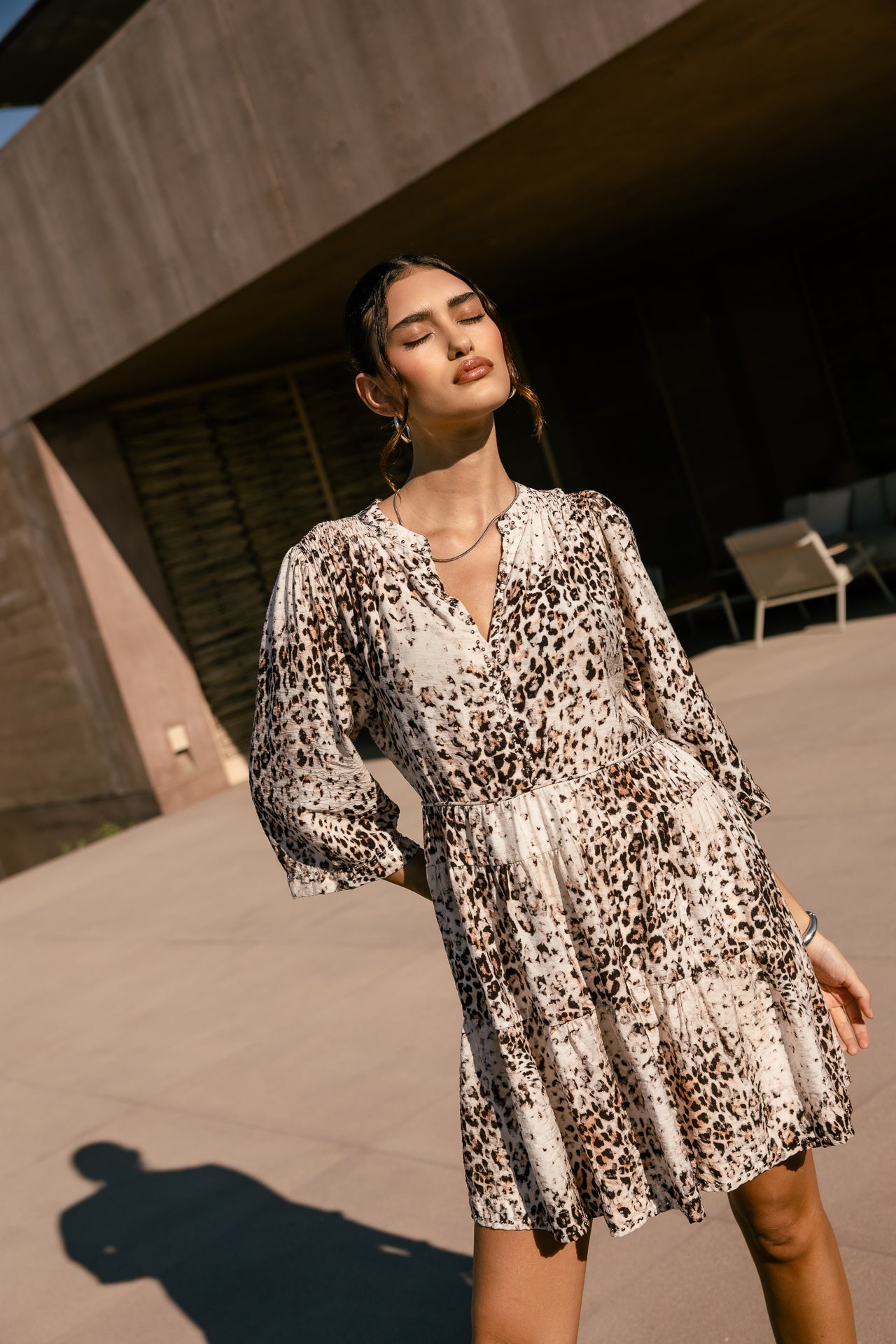 

Kleid mit Nieten-Details Damen Reyeline Leo Bleached off white | Freeman T. Porter