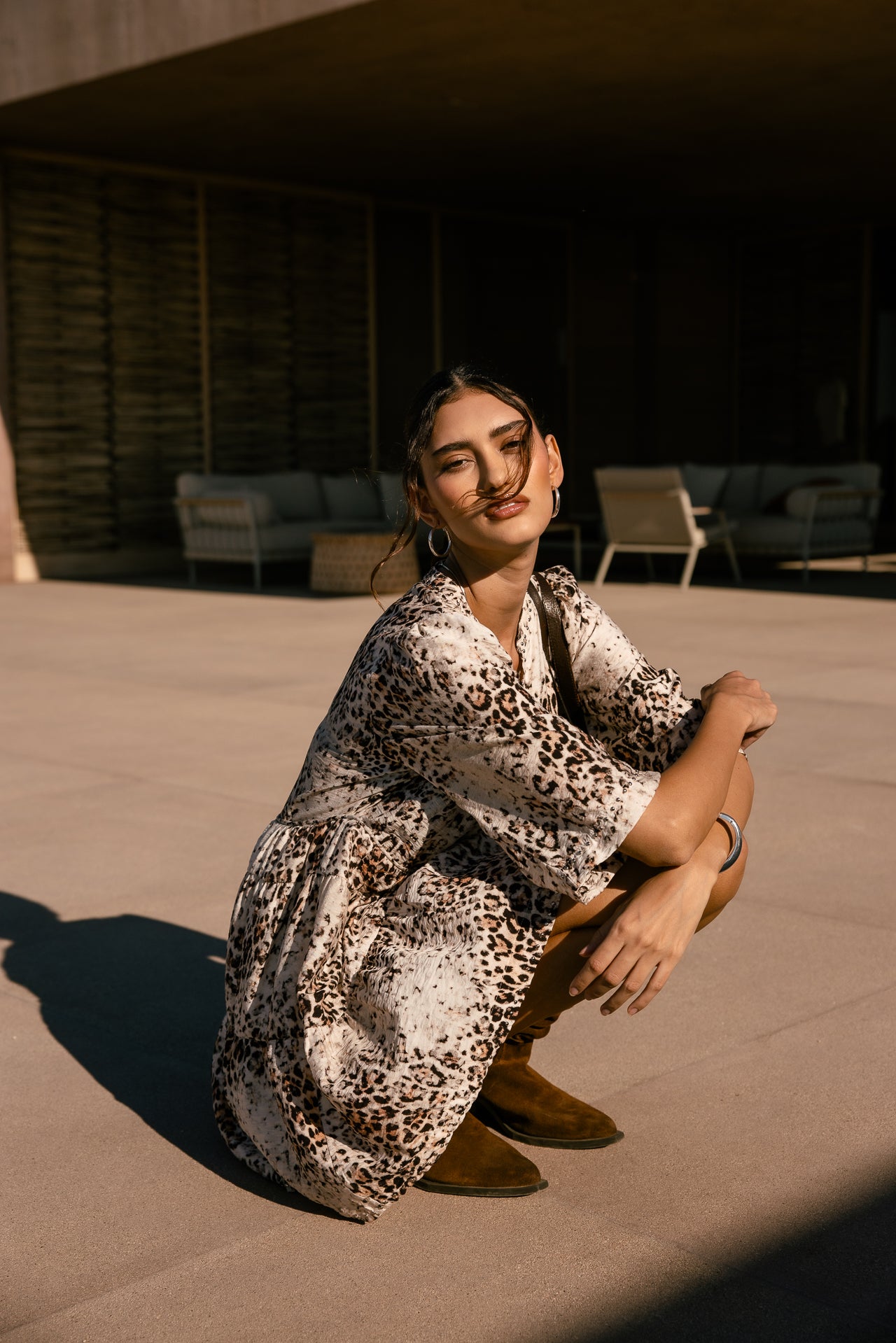 

Kleid mit Nieten-Details Damen Reyeline Leo Bleached off white | Freeman T. Porter