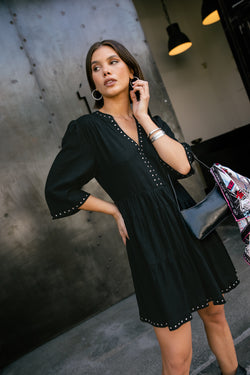

Kleid mit Nieten-Details Damen Reyeline Plain black | Freeman T. Porter