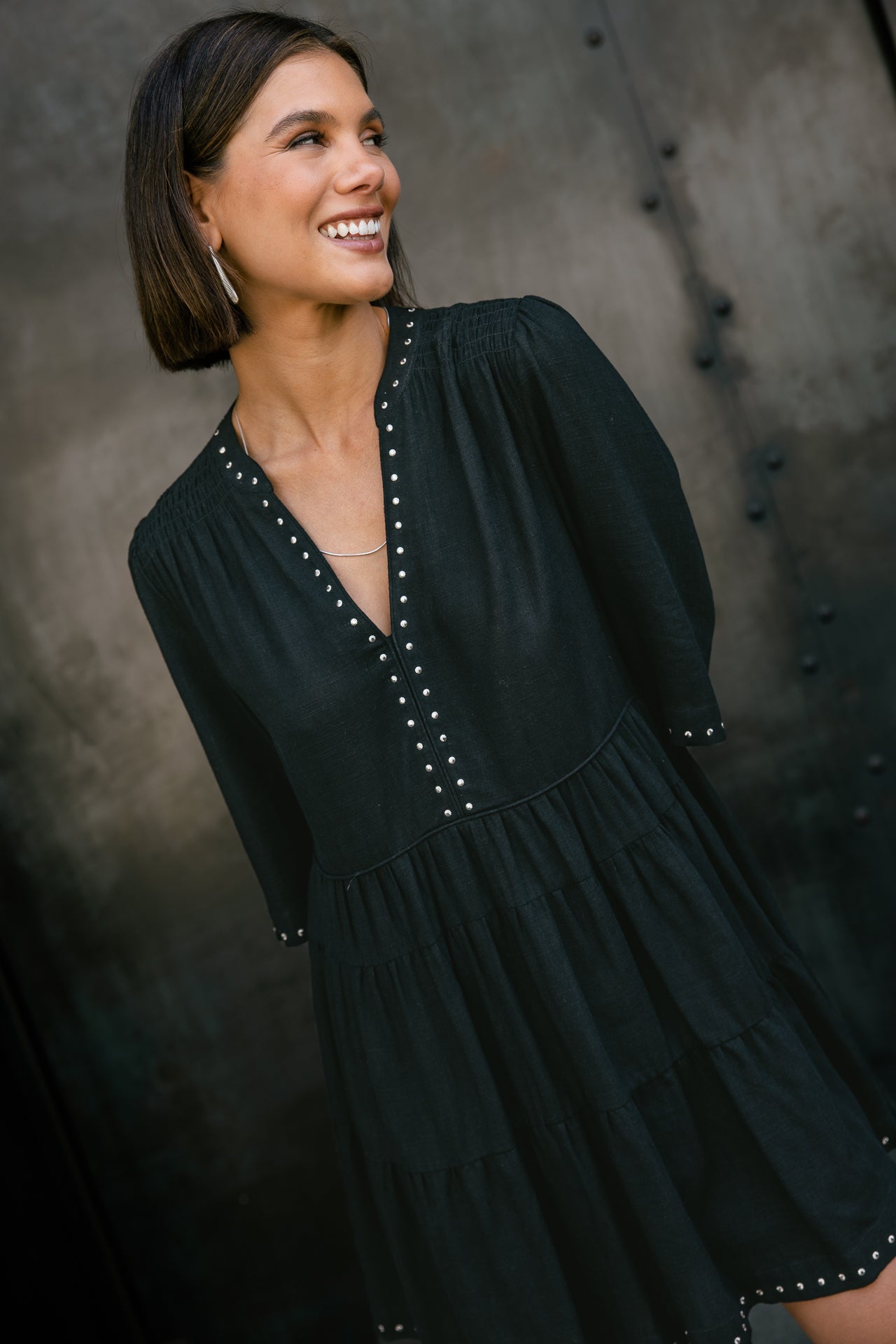 

Studded Detail Dress Women Reyeline Plain black | Freeman T. Porter