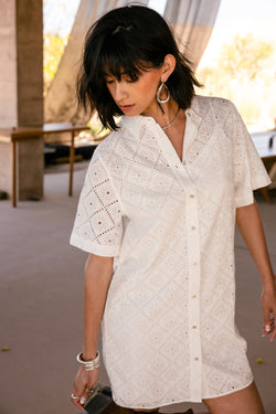

Kurzes Hemdkleid Damen Restia Beach Lace white | Freeman T. Porter