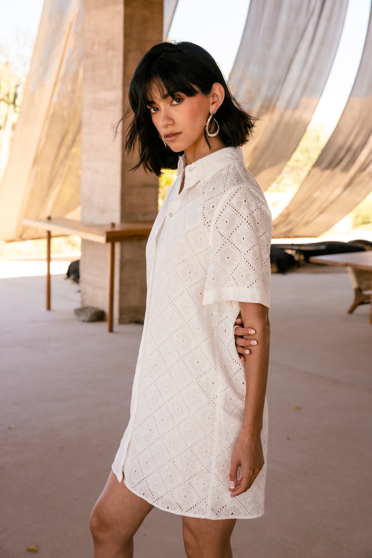 

Short shirt dress Women Restia Beach Lace white | Freeman T. Porter