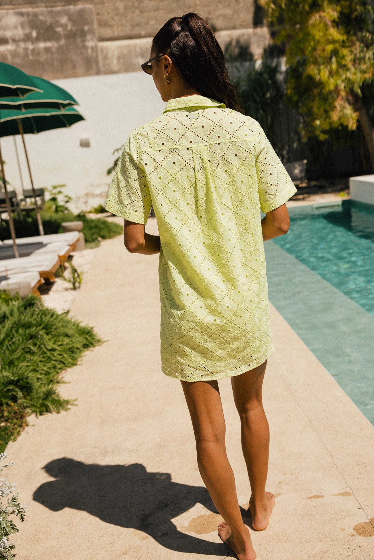 

Robe chemise courte à broderies  Femme Restia Beach Lace shadow line | Freeman T. Porter