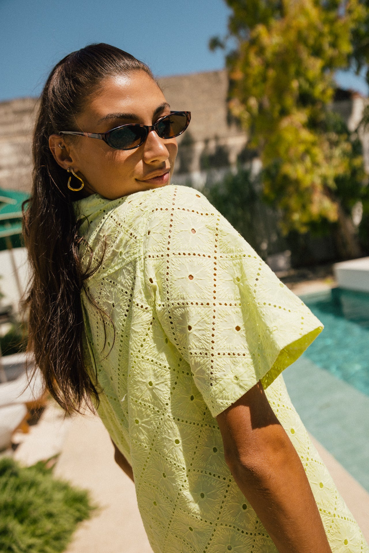 

Robe chemise courte à broderies  Femme Restia Beach Lace shadow line | Freeman T. Porter
