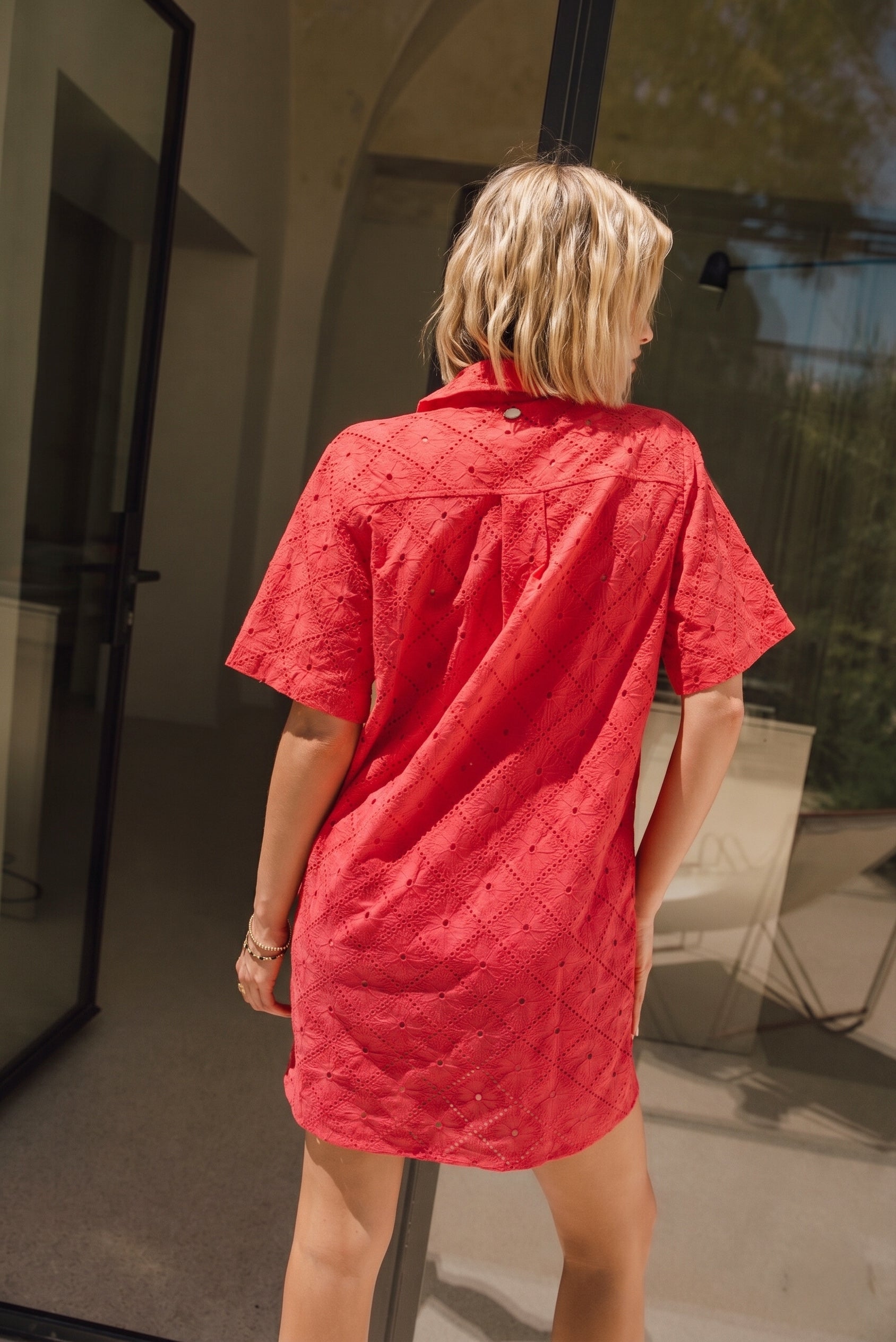 

Short embroidered shirt dress  Women Restia Beach Lace cayenne | Freeman T. Porter
