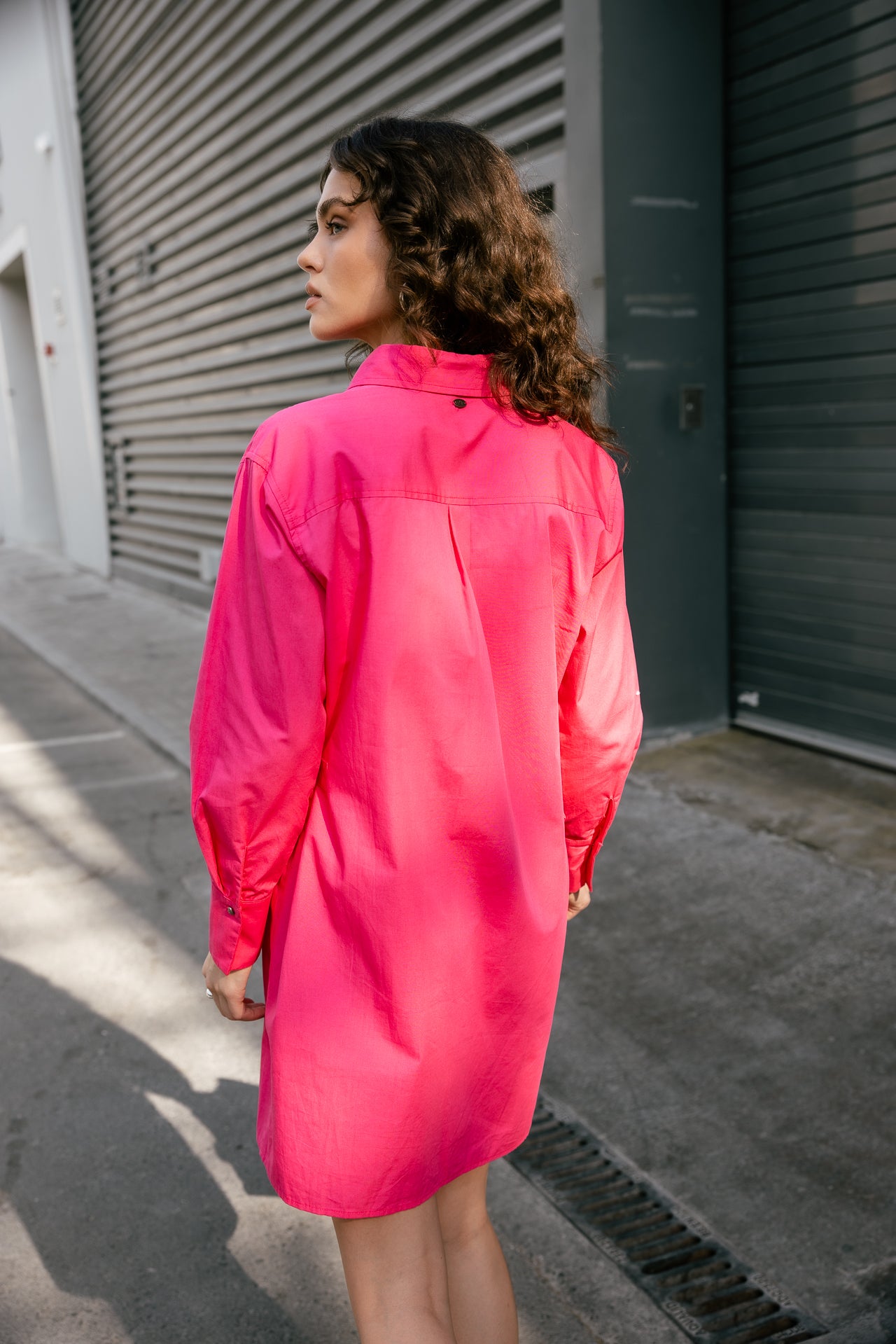 magenta shirt dress Jaipena Shirt Dress In Magenta large