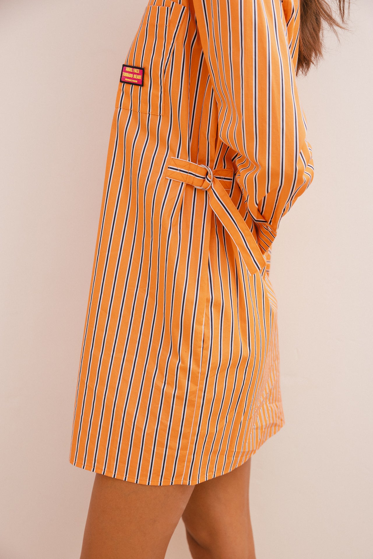 
              

Robe chemise courte à rayures Femme Ragaz Stripe orange peel | Freeman T. Porter
            