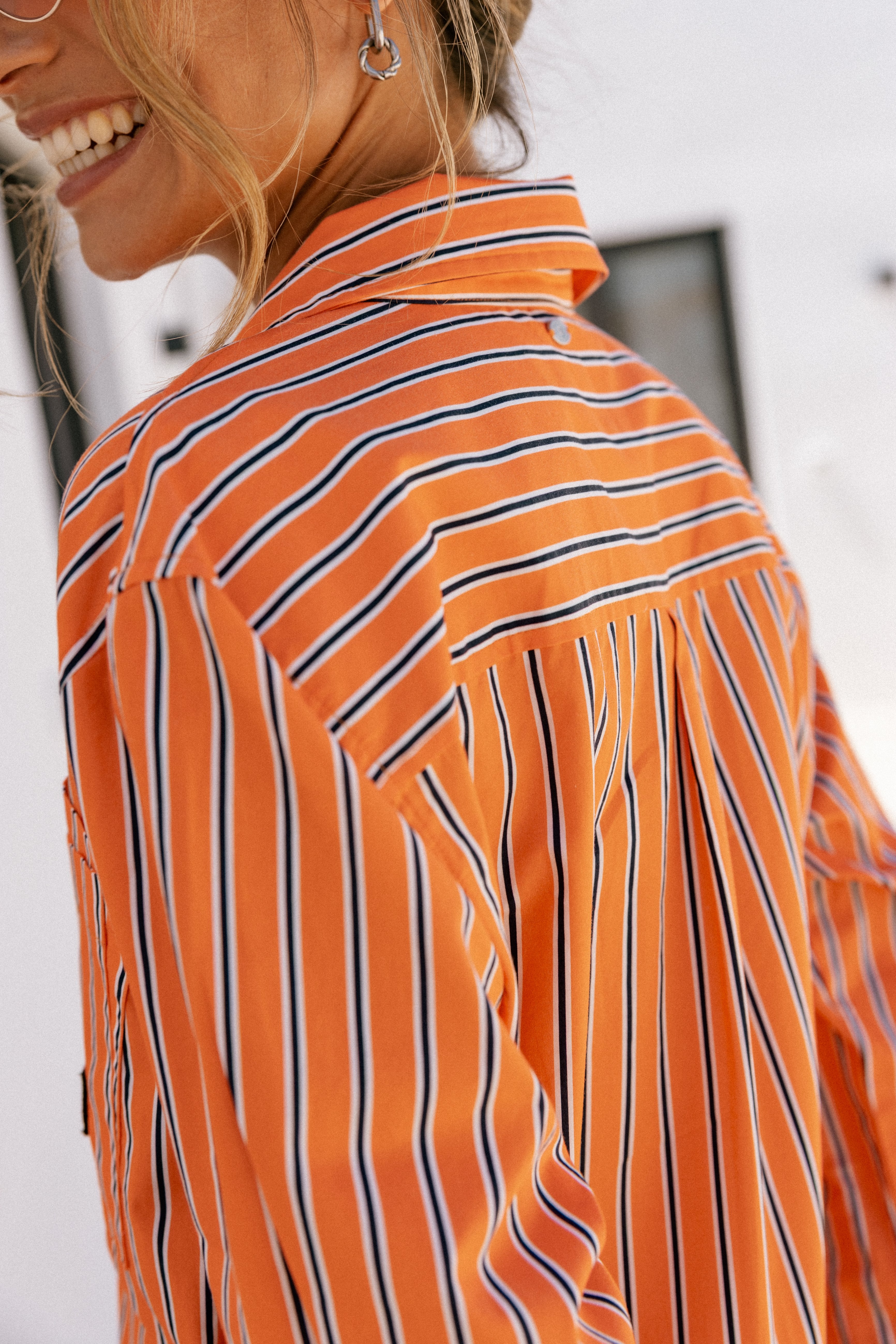 

Short striped shirt dress Women Ragaz Stripe orange peel | Freeman T. Porter