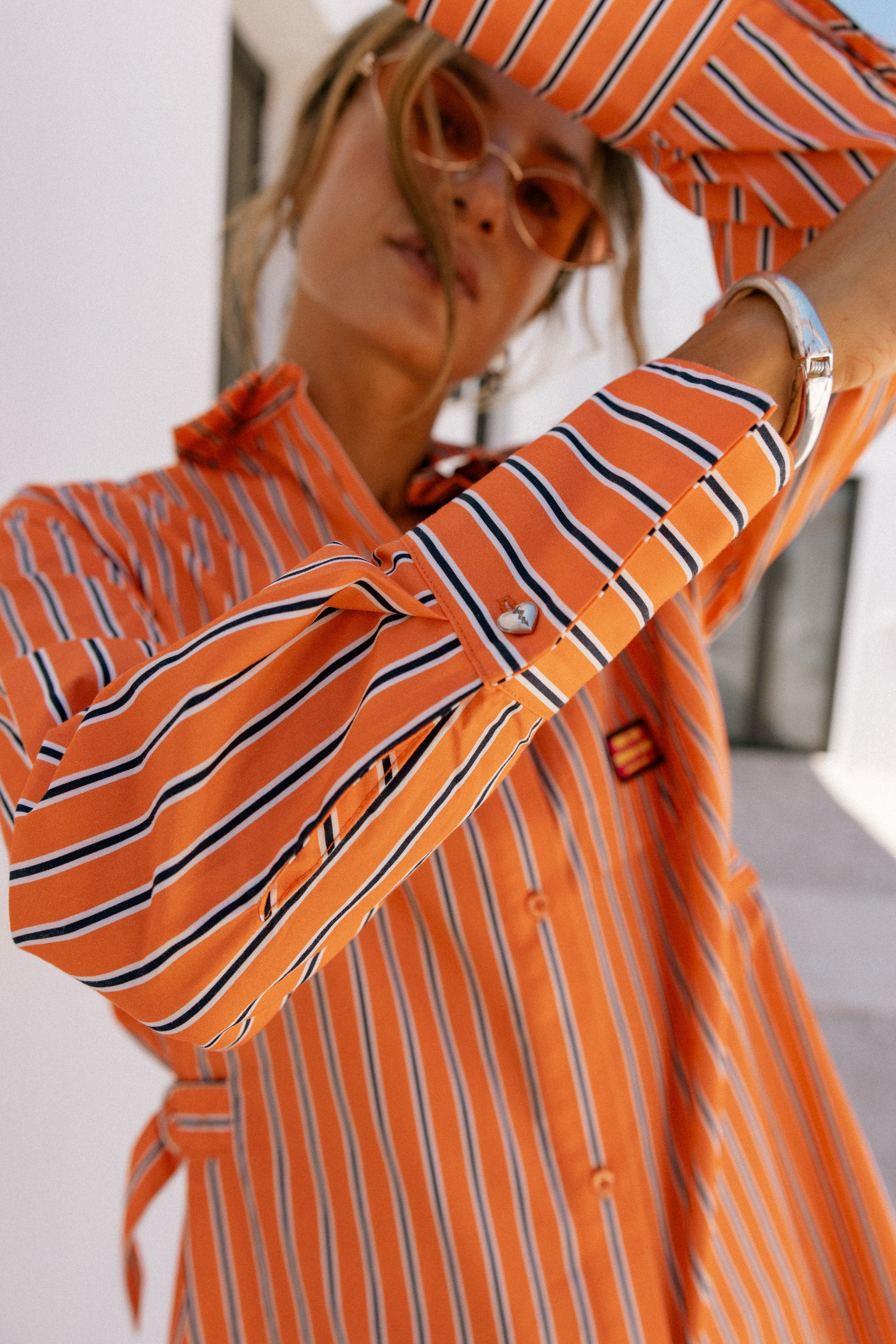 

Short striped shirt dress Women Ragaz Stripe orange peel | Freeman T. Porter